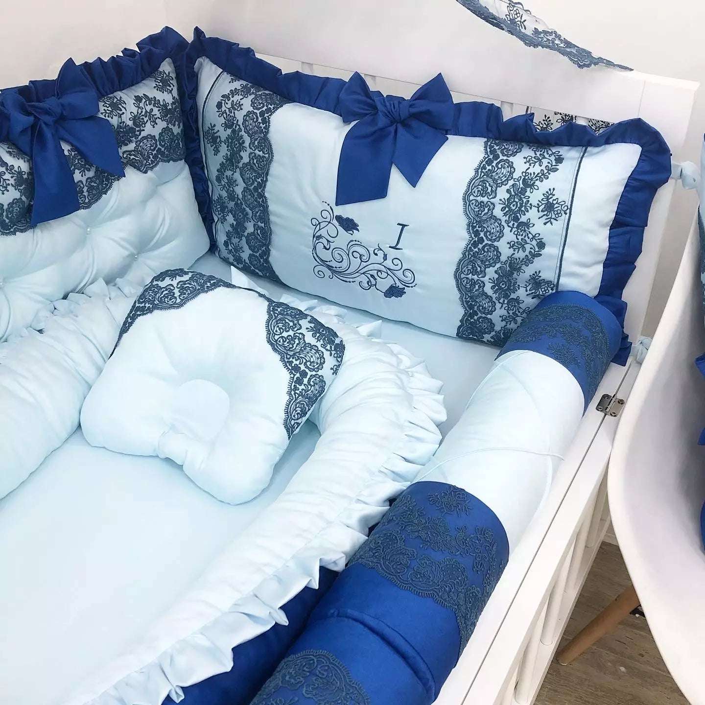 Crib set “Blue Little Prince” - Baby Bedding Worlds
