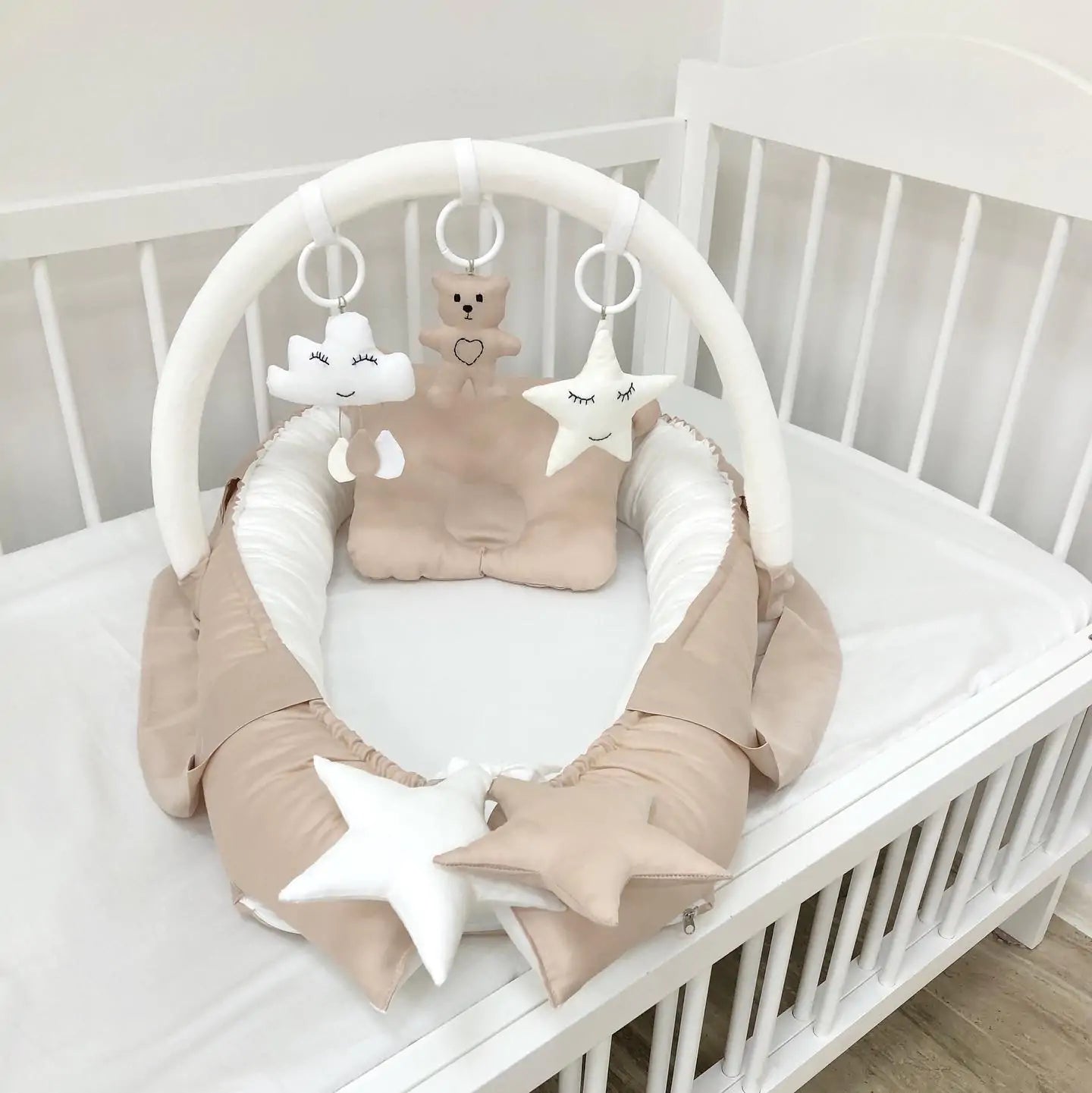 Nest color “Beige and milk” - Baby Bedding Worlds