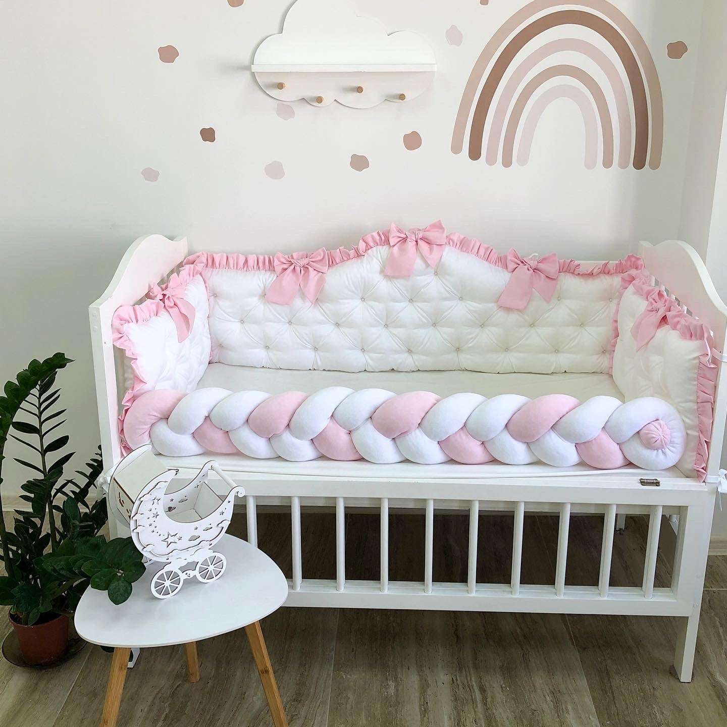 Royal Luxury Personalized Crib Bumpers "Love Pink"