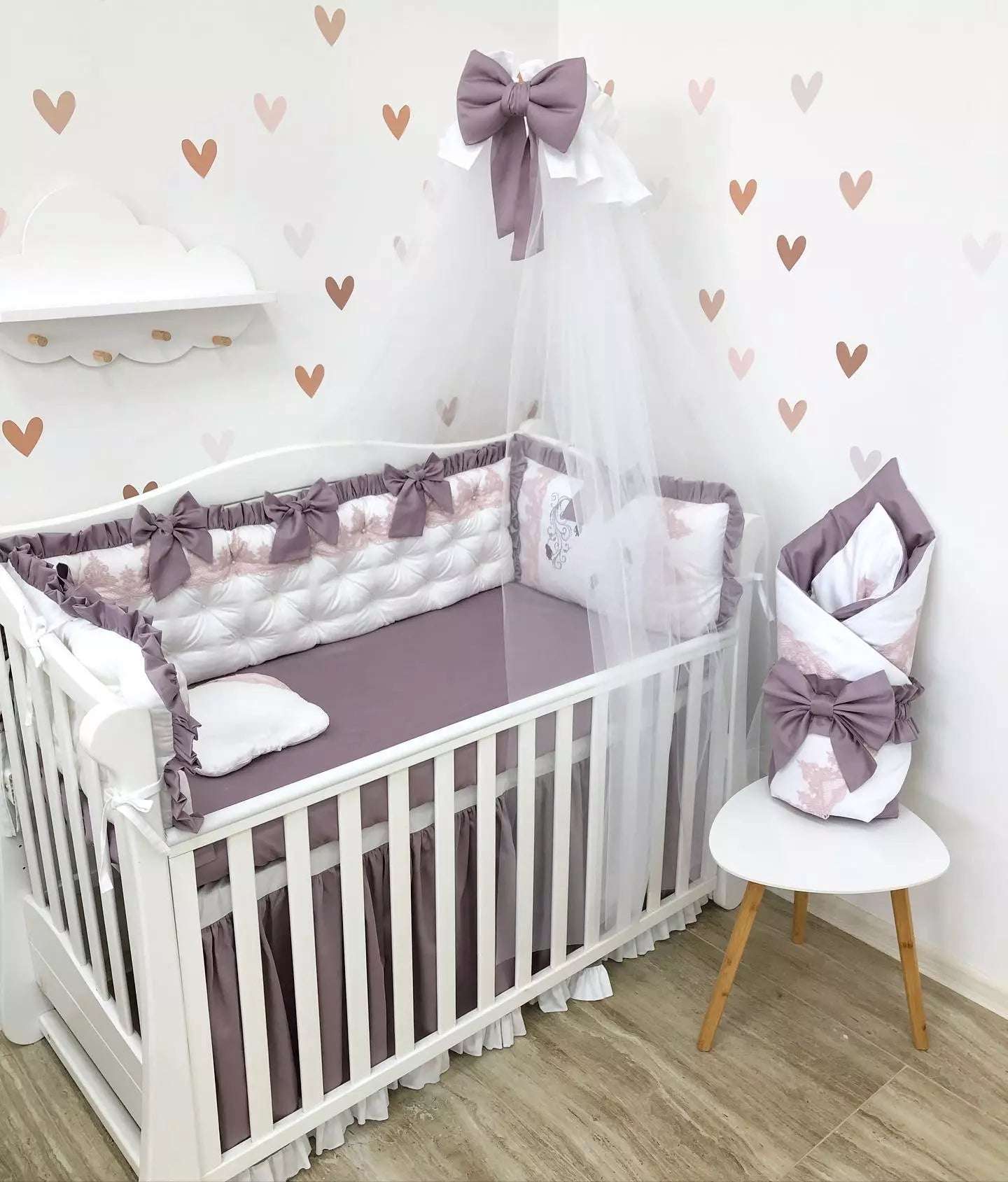 Personalized Crib Bedding sets “Lilac dream” - Baby Bedding Worlds