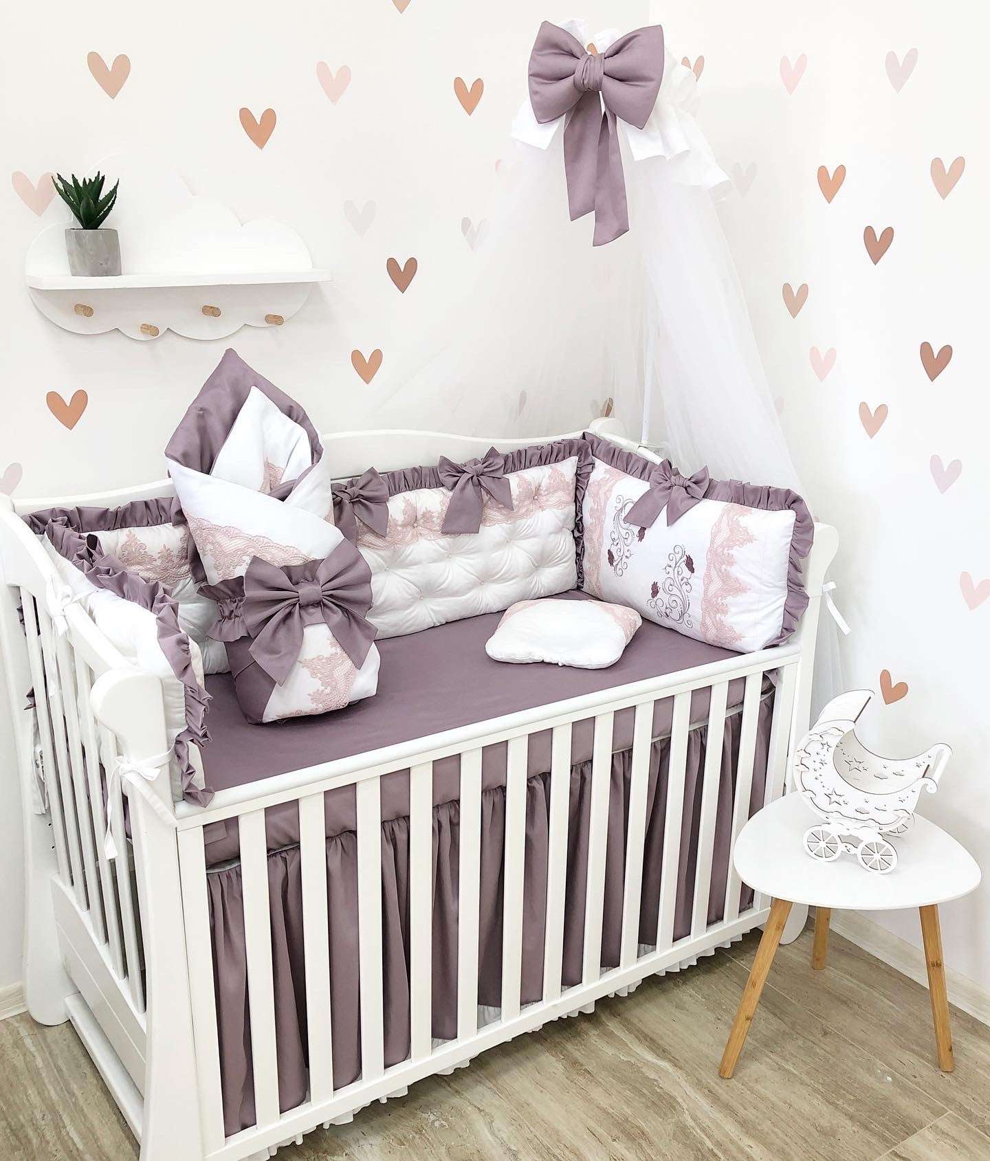 Personalized Crib Bedding sets “Lilac dream” - Baby Bedding Worlds