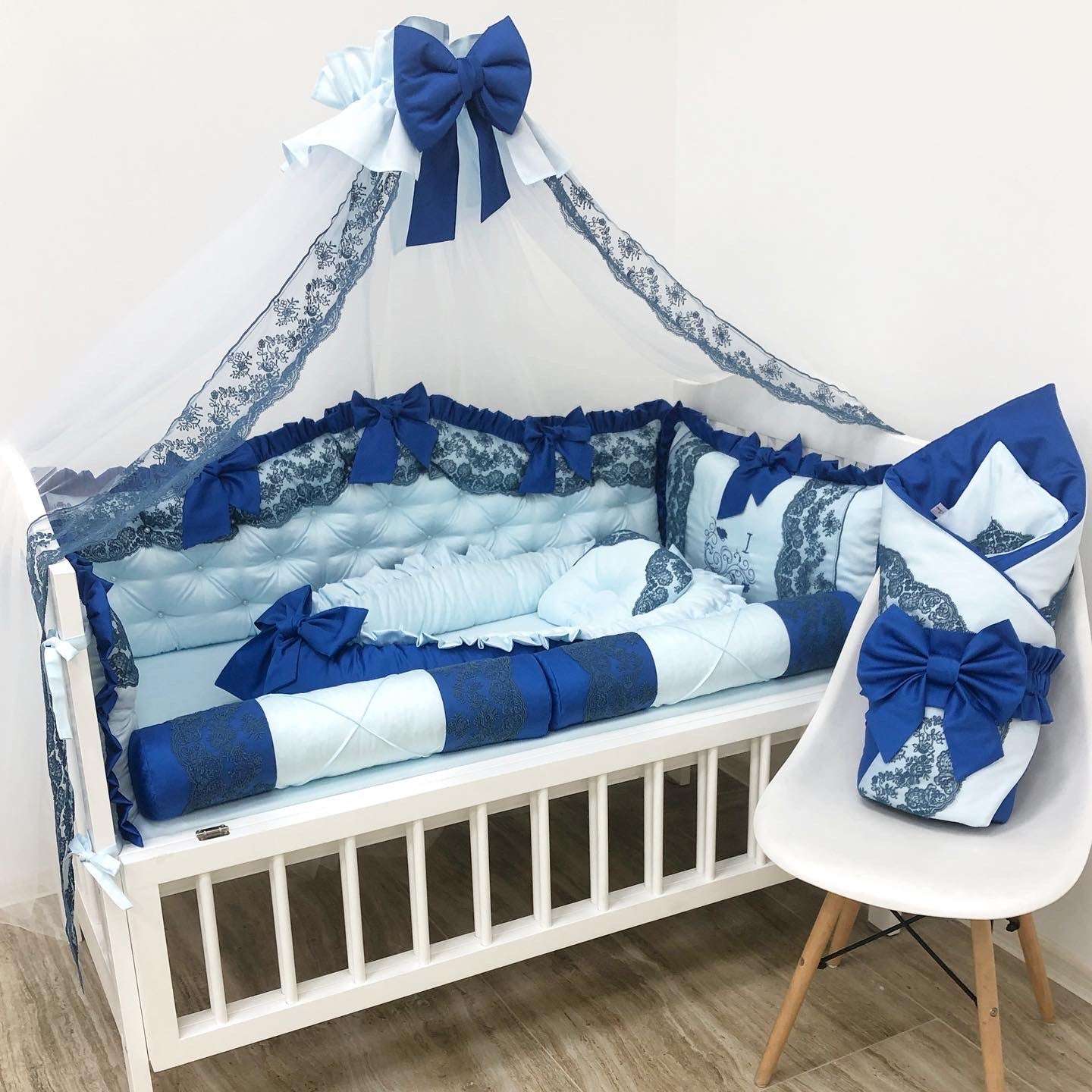 Crib set “Blue Little Prince” - Baby Bedding Worlds