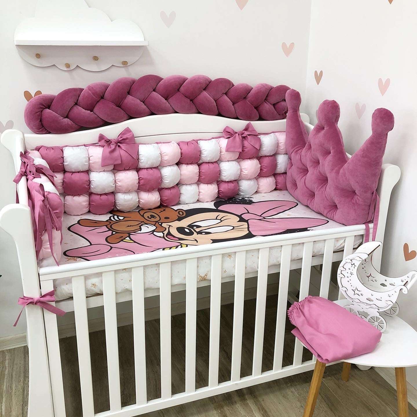 Crib set "Bright Minnie" - Baby Bedding Worlds