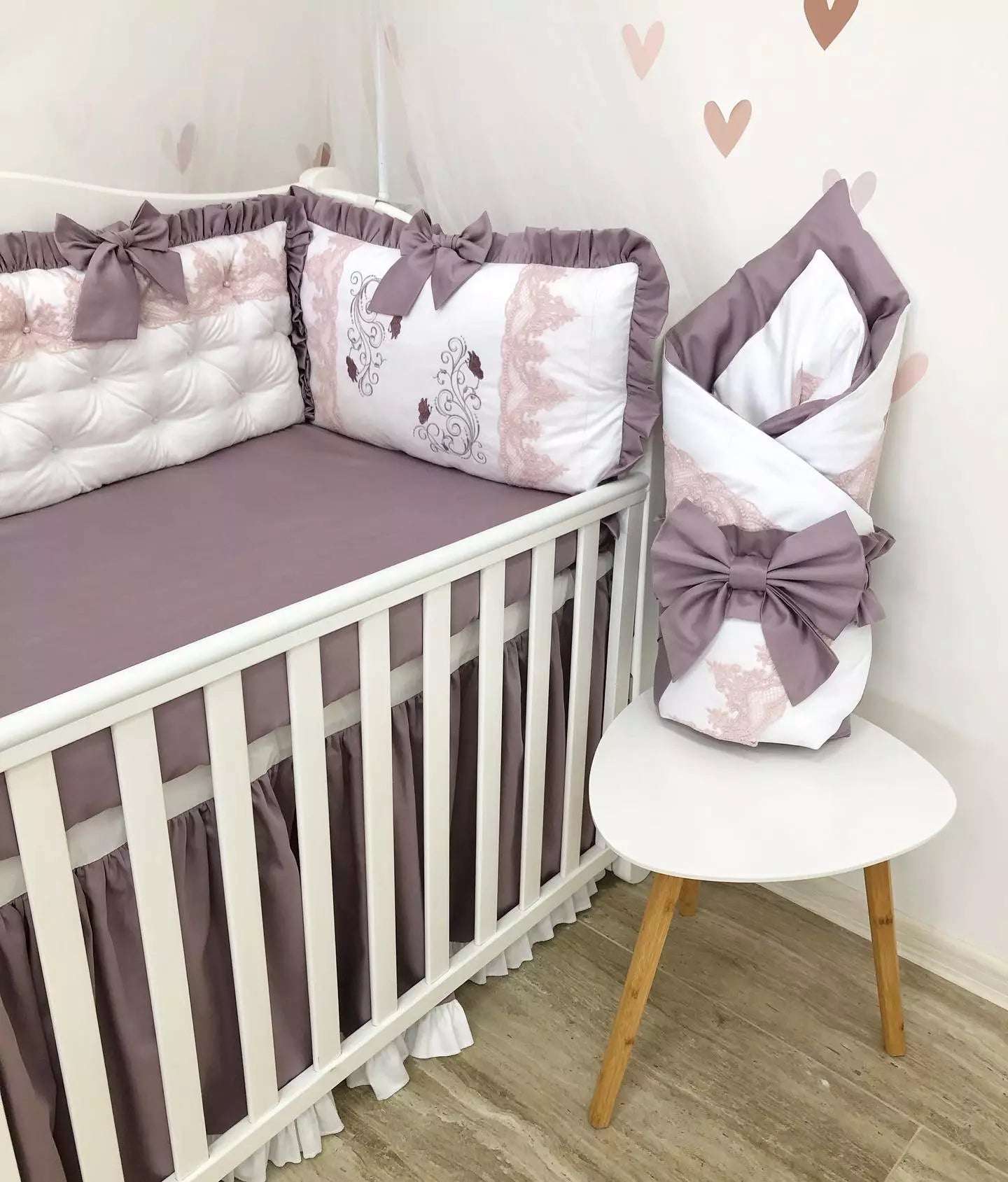 Personalized Crib Bedding sets “Lilac dream” - Baby Bedding Worlds