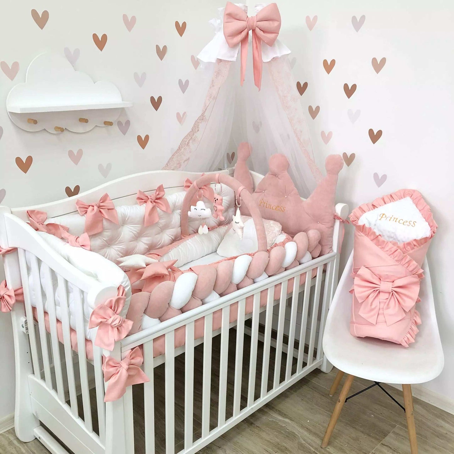 Luxurious powder-colored bedding set for baby - Baby Bedding Worlds