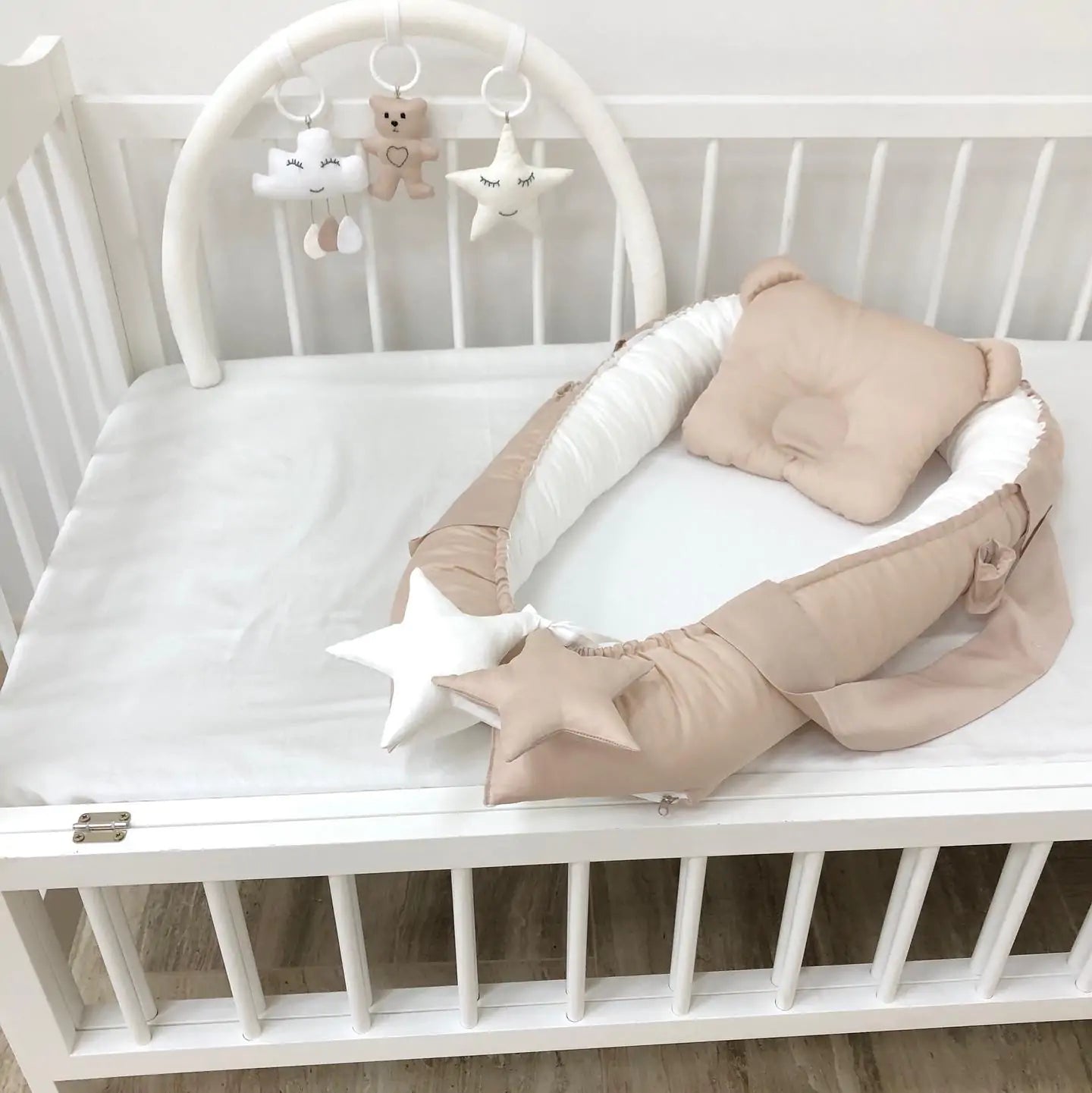 Nest color “Beige and milk” - Baby Bedding Worlds