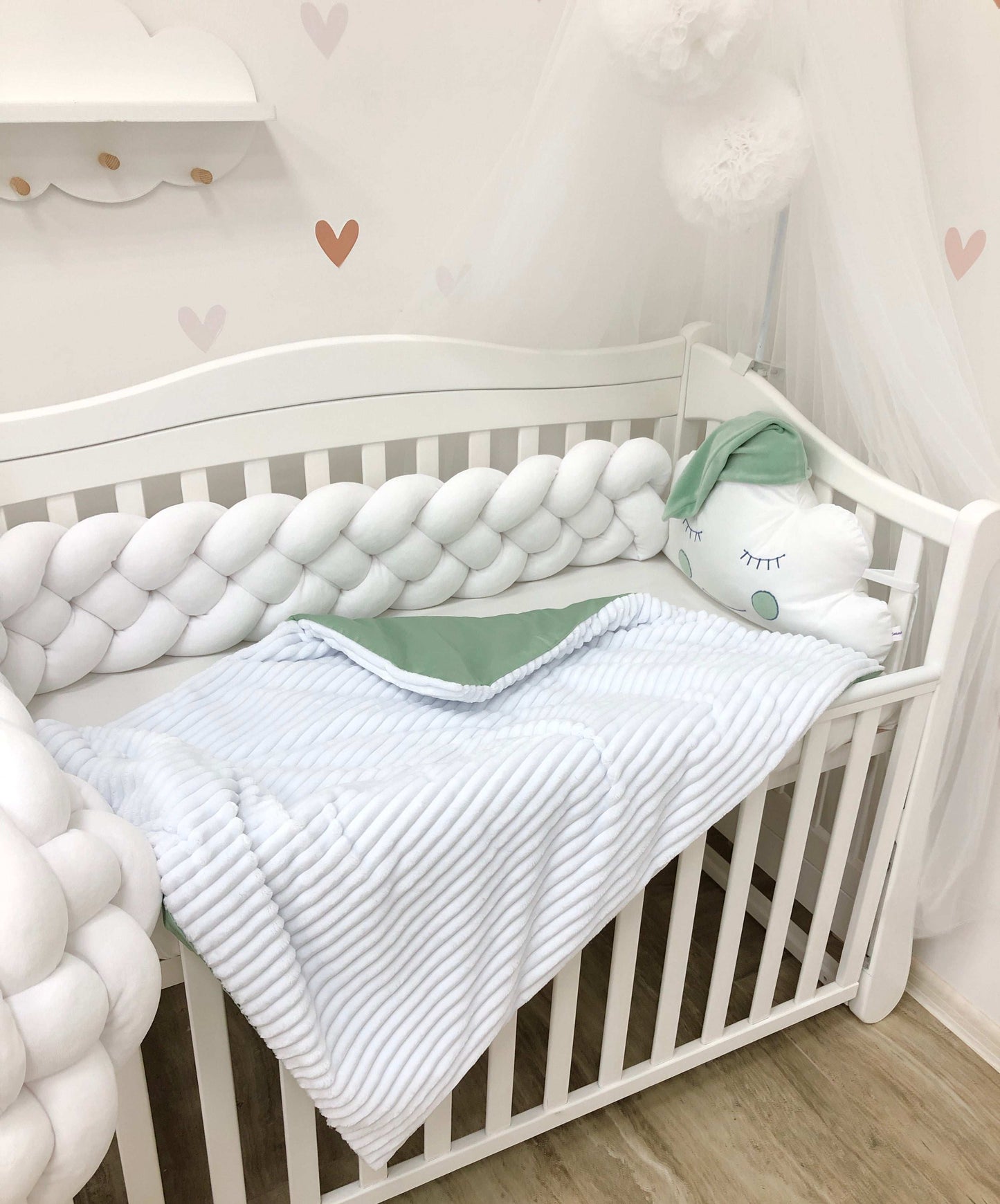 Crib set "White cloud" - Baby Bedding Worlds