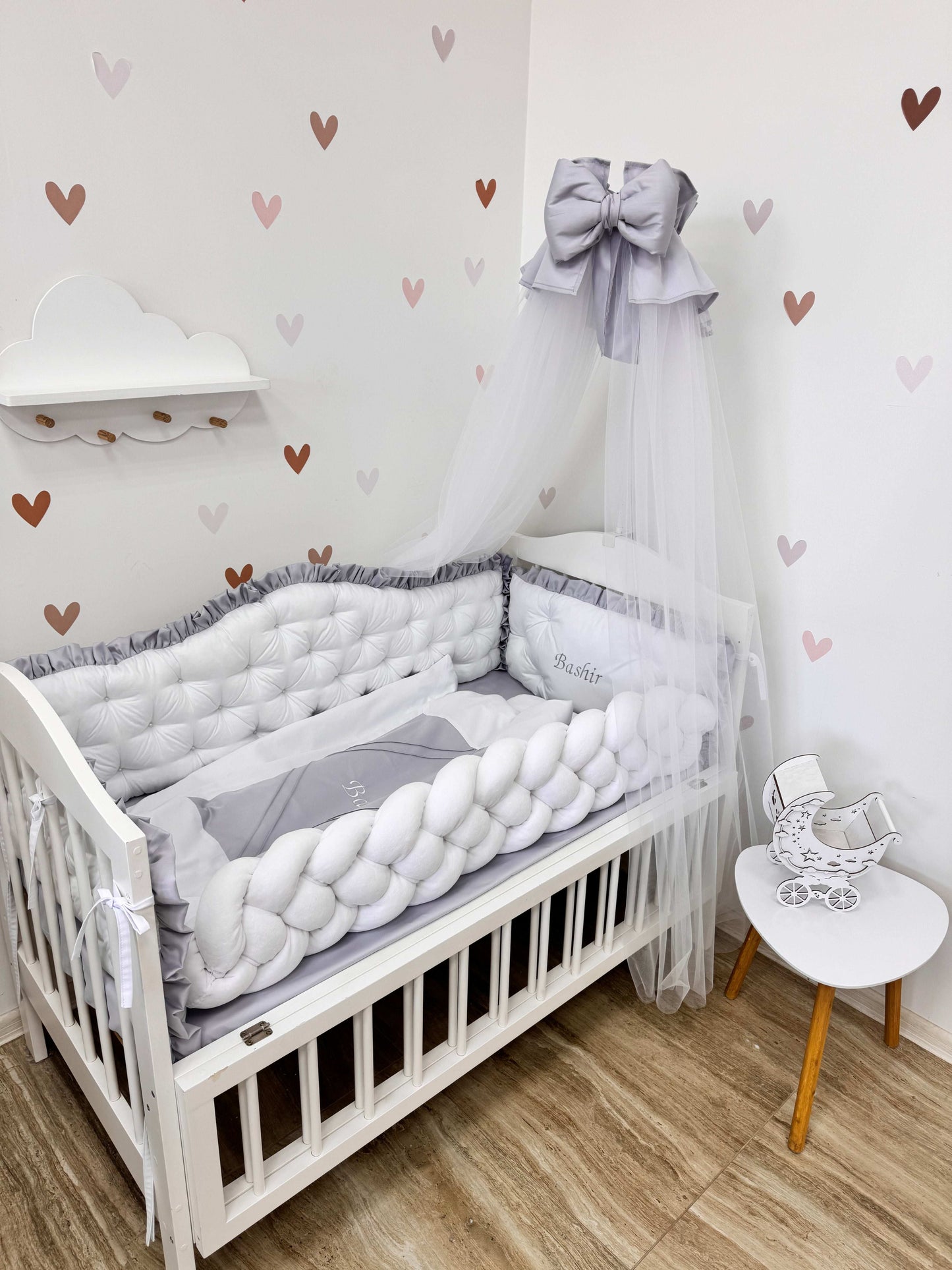 Crib Bedding Set "Grey Royal"
