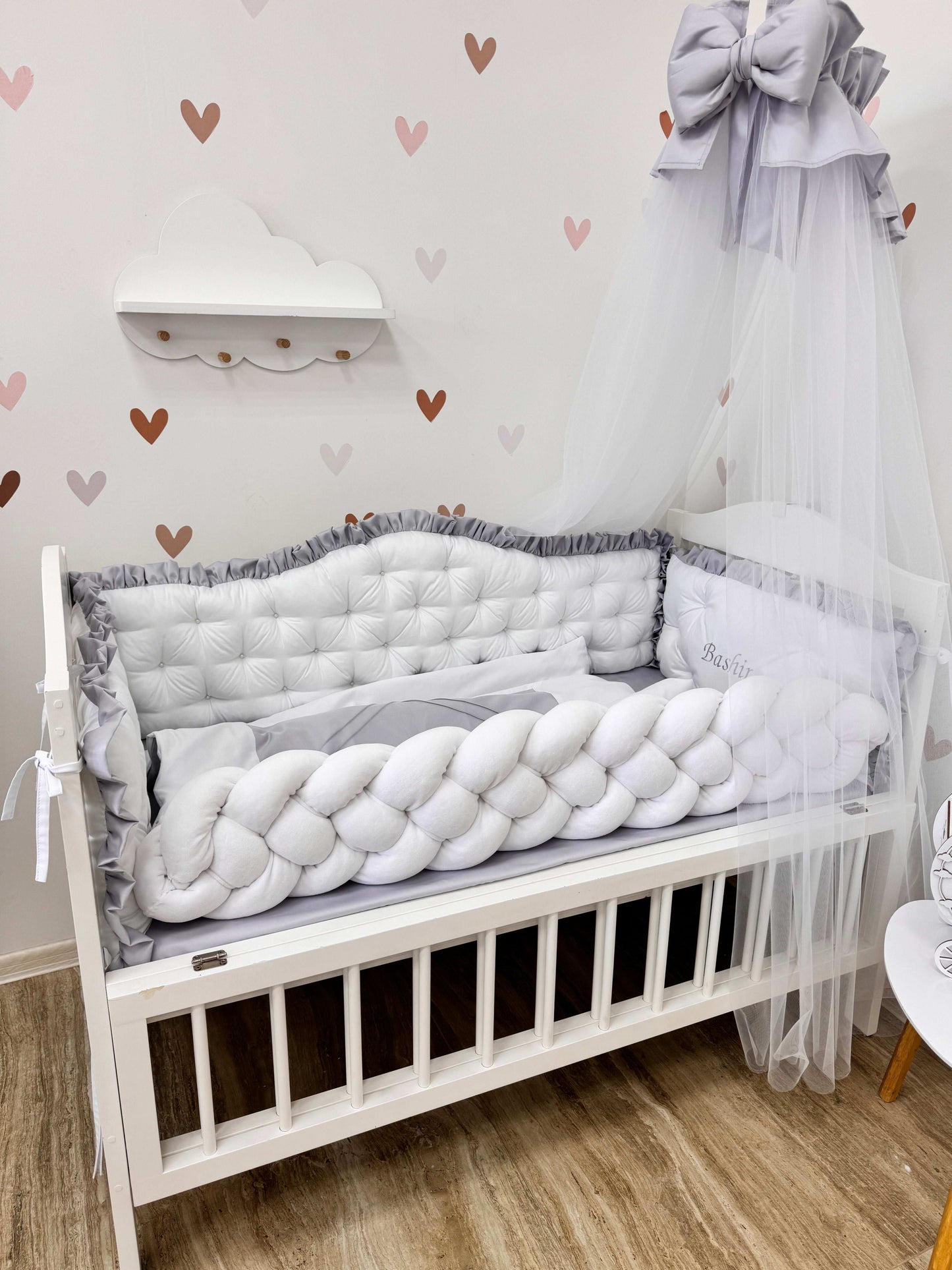 Crib Bedding Set "Grey Royal"