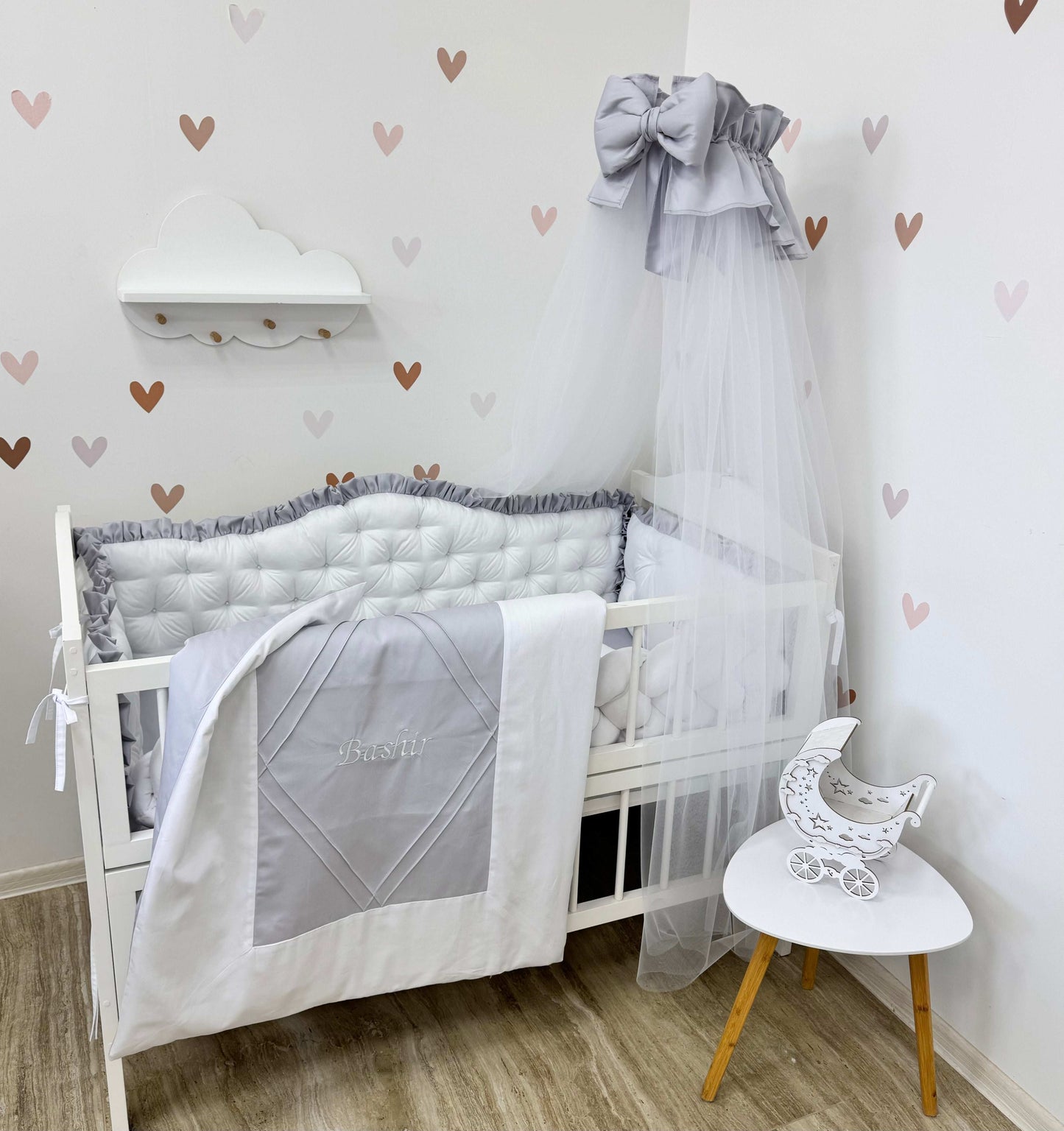 Crib Bedding Set "Grey Royal"
