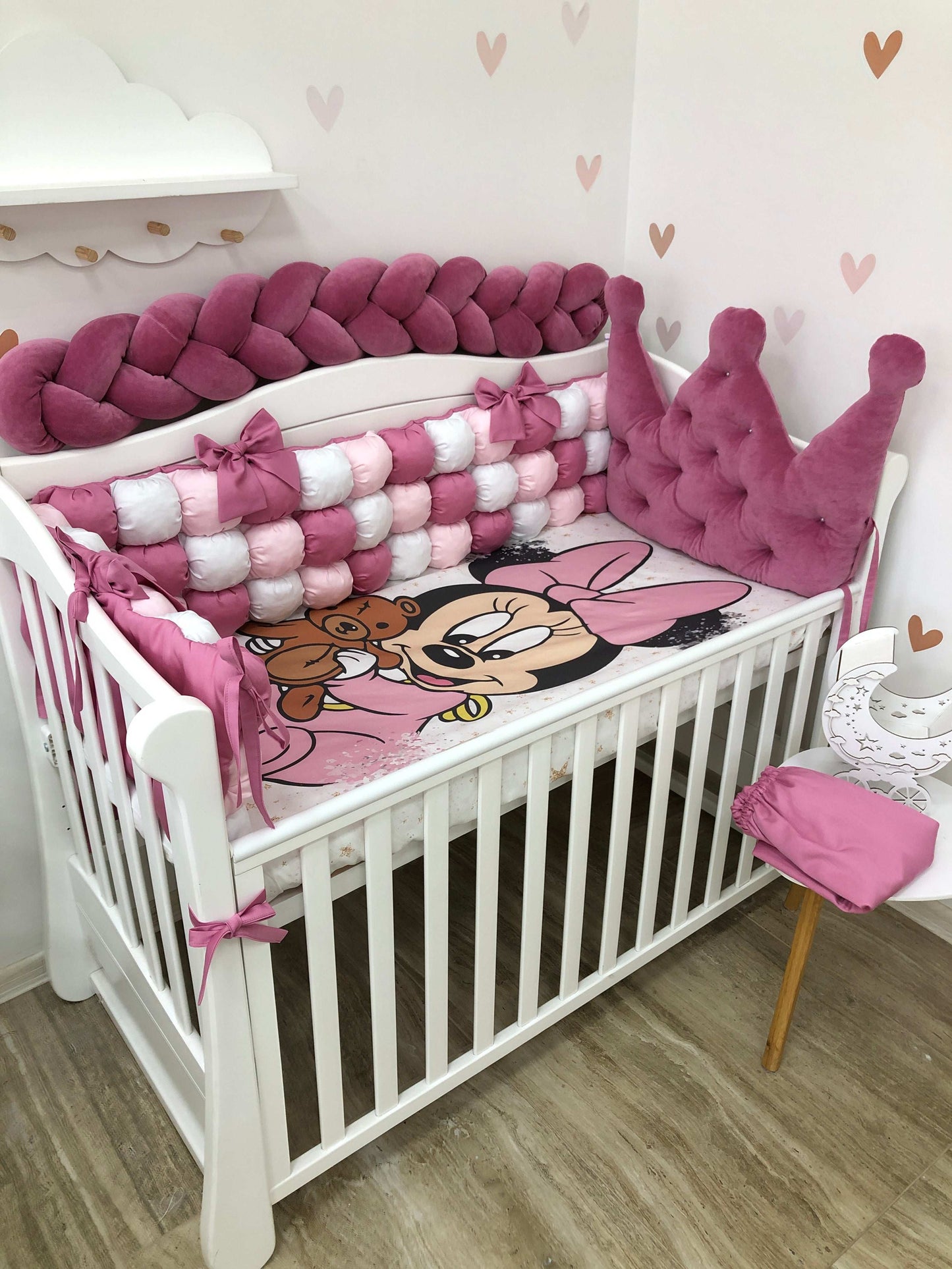 Crib set "Bright Minnie" - Baby Bedding Worlds