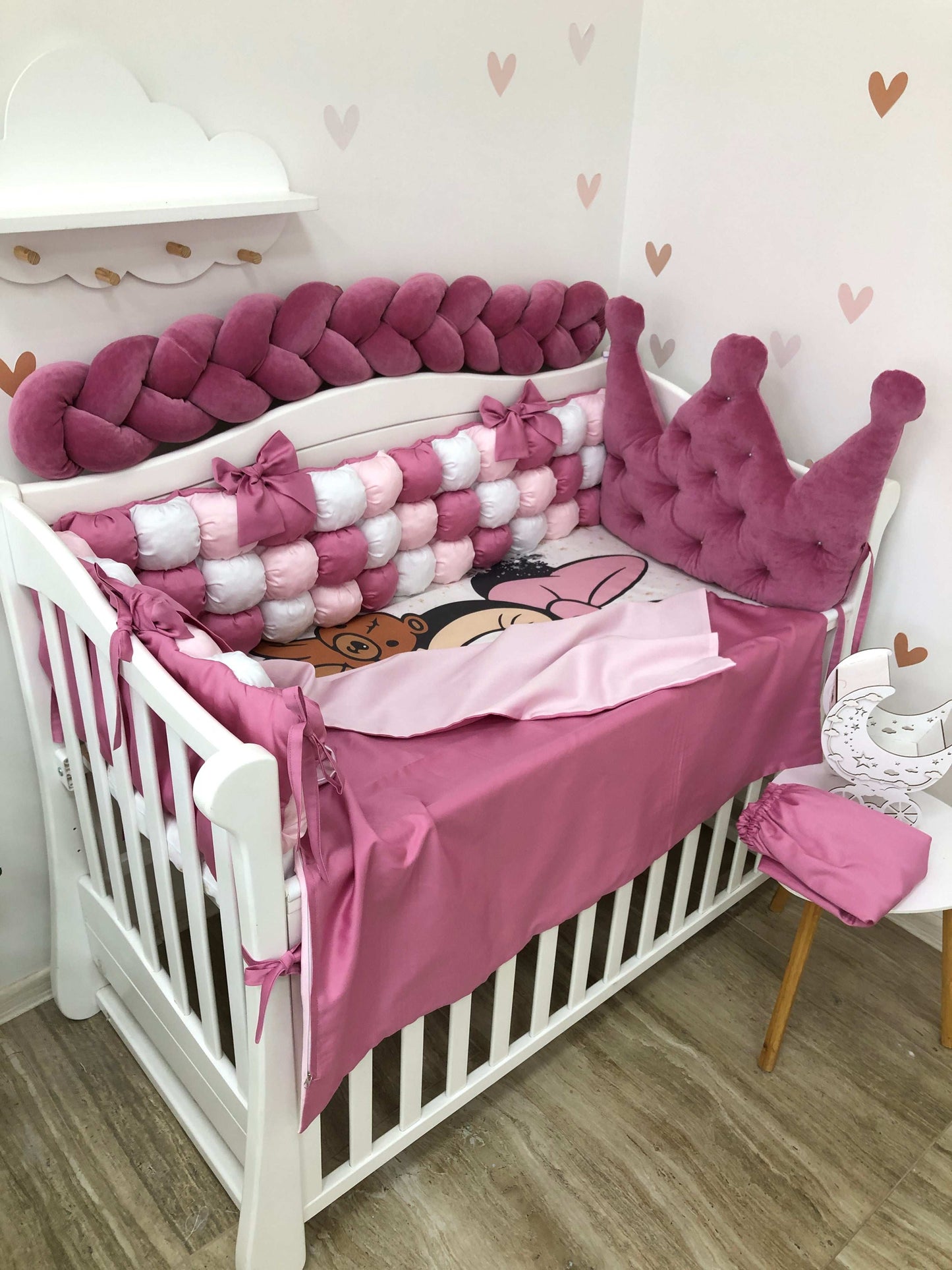 Crib set "Bright Minnie" - Baby Bedding Worlds