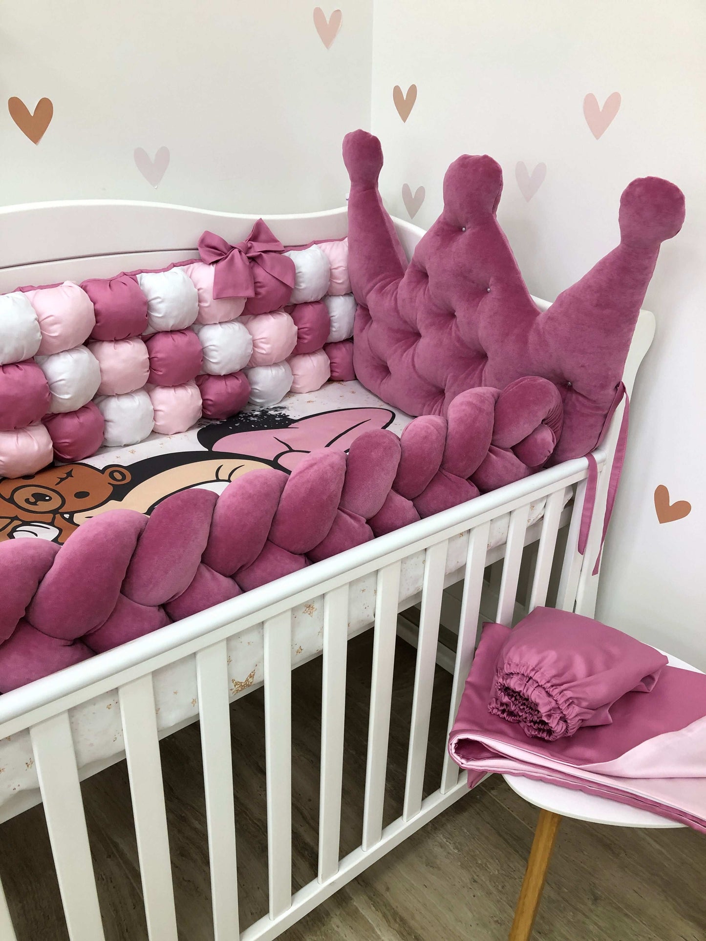 Crib set "Bright Minnie" - Baby Bedding Worlds