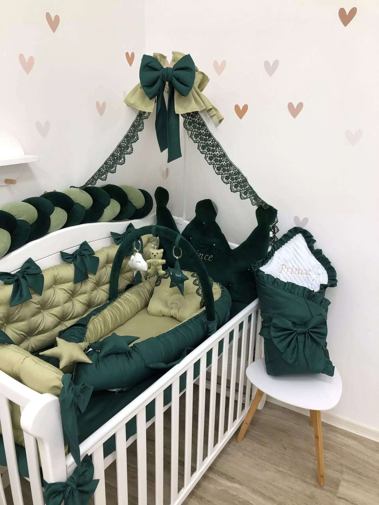 Luxurious Bedding set emerald color - Baby Bedding Worlds