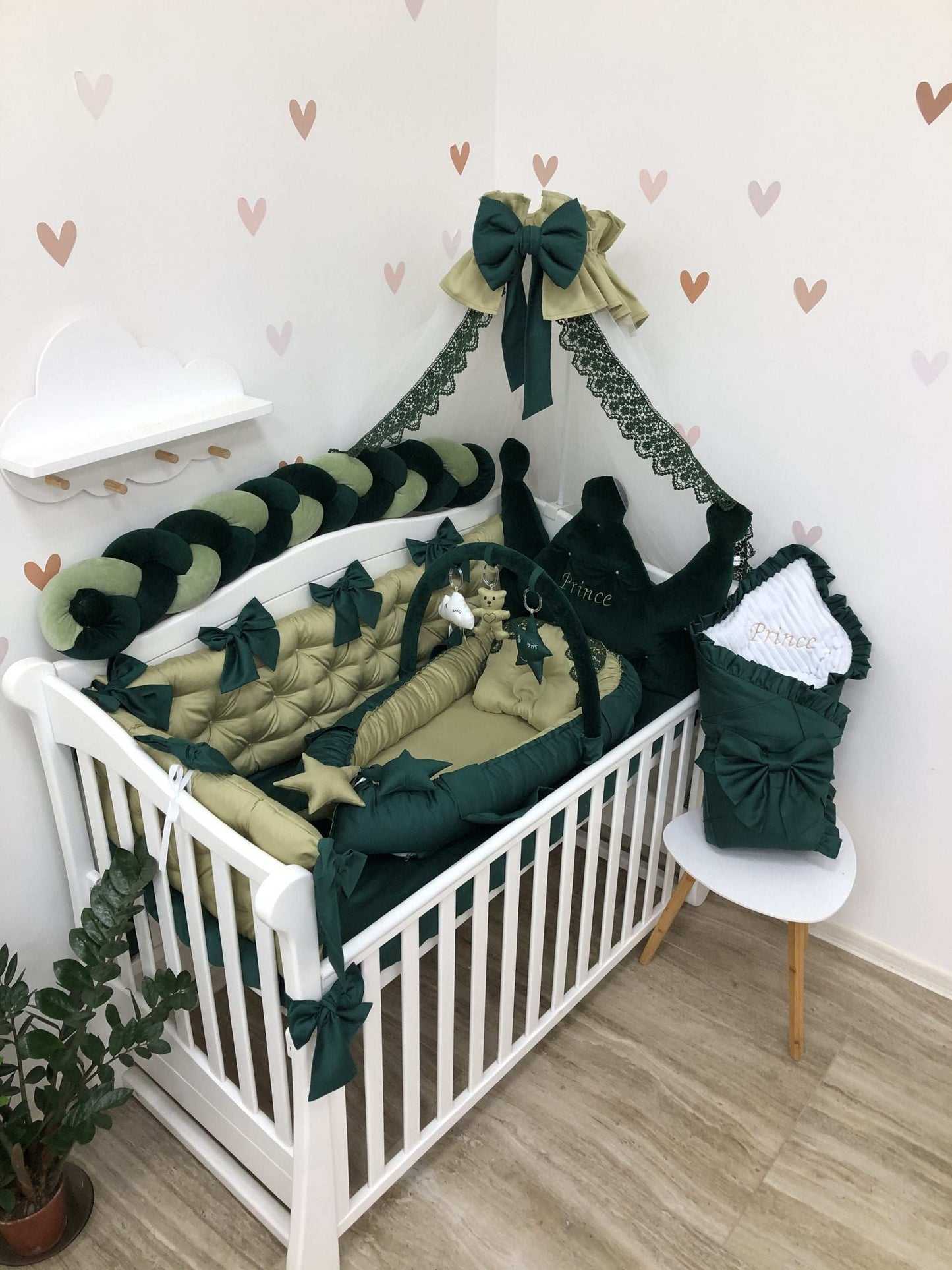 Luxurious Bedding set emerald color - Baby Bedding Worlds