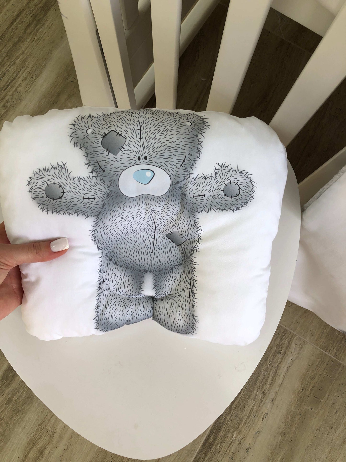 Bubble bumper baby bedding set "Grey Teddy" - Baby Bedding Worlds