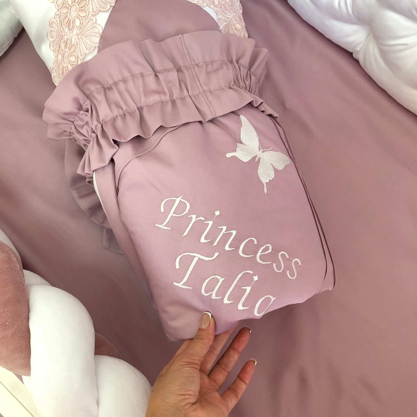 Crib bedding set "Lilac royal" - Baby Bedding Worlds