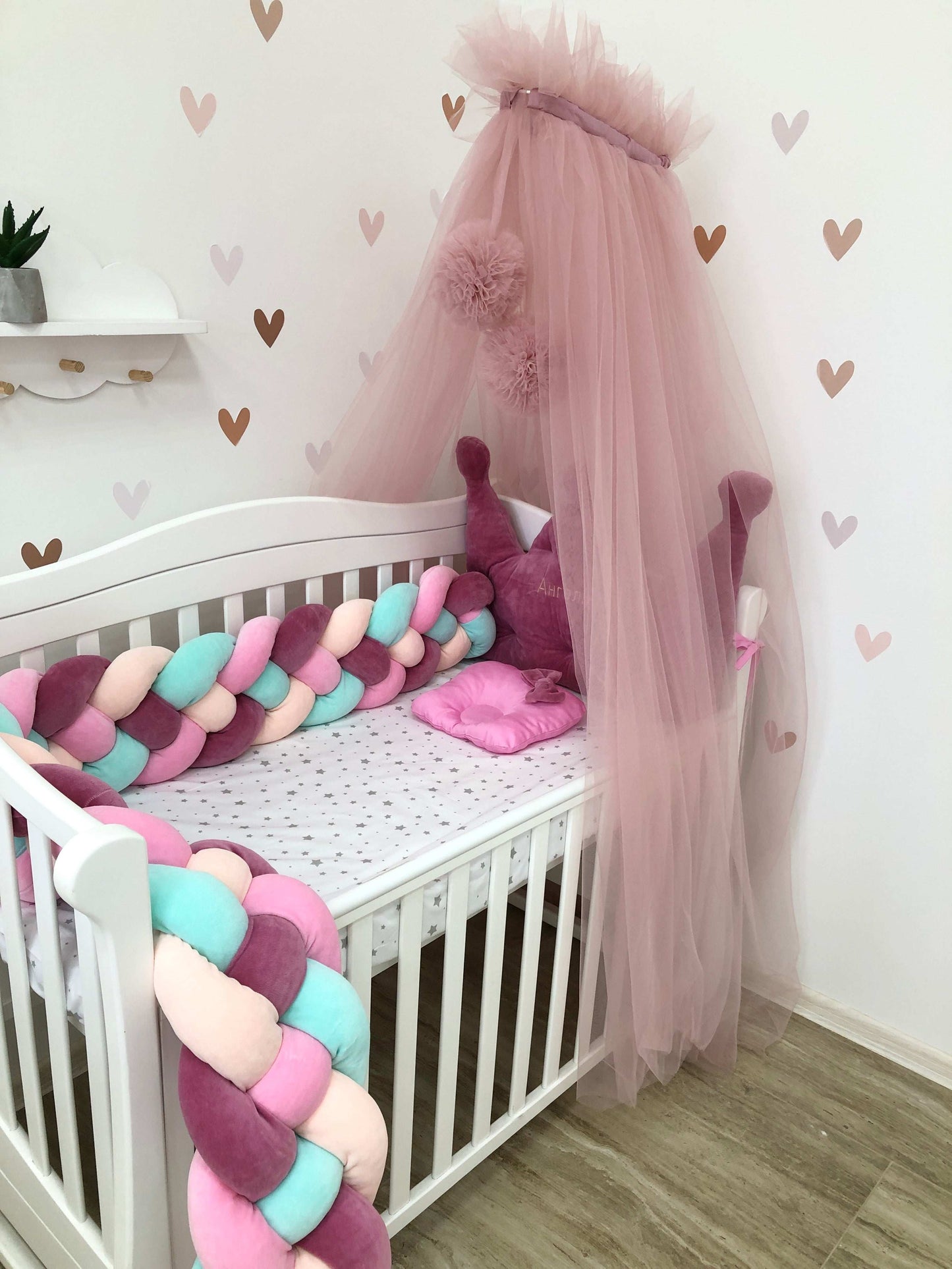 Personalized Bedding set color beige and purple - Baby Bedding Worlds