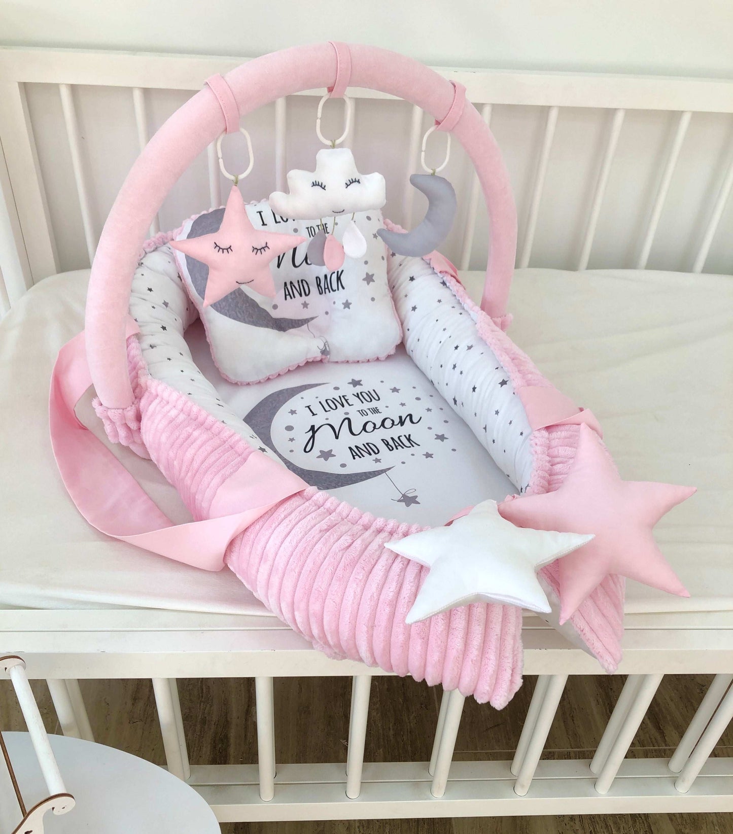 Baby Nest "Pink Moon" - Baby Bedding Worlds