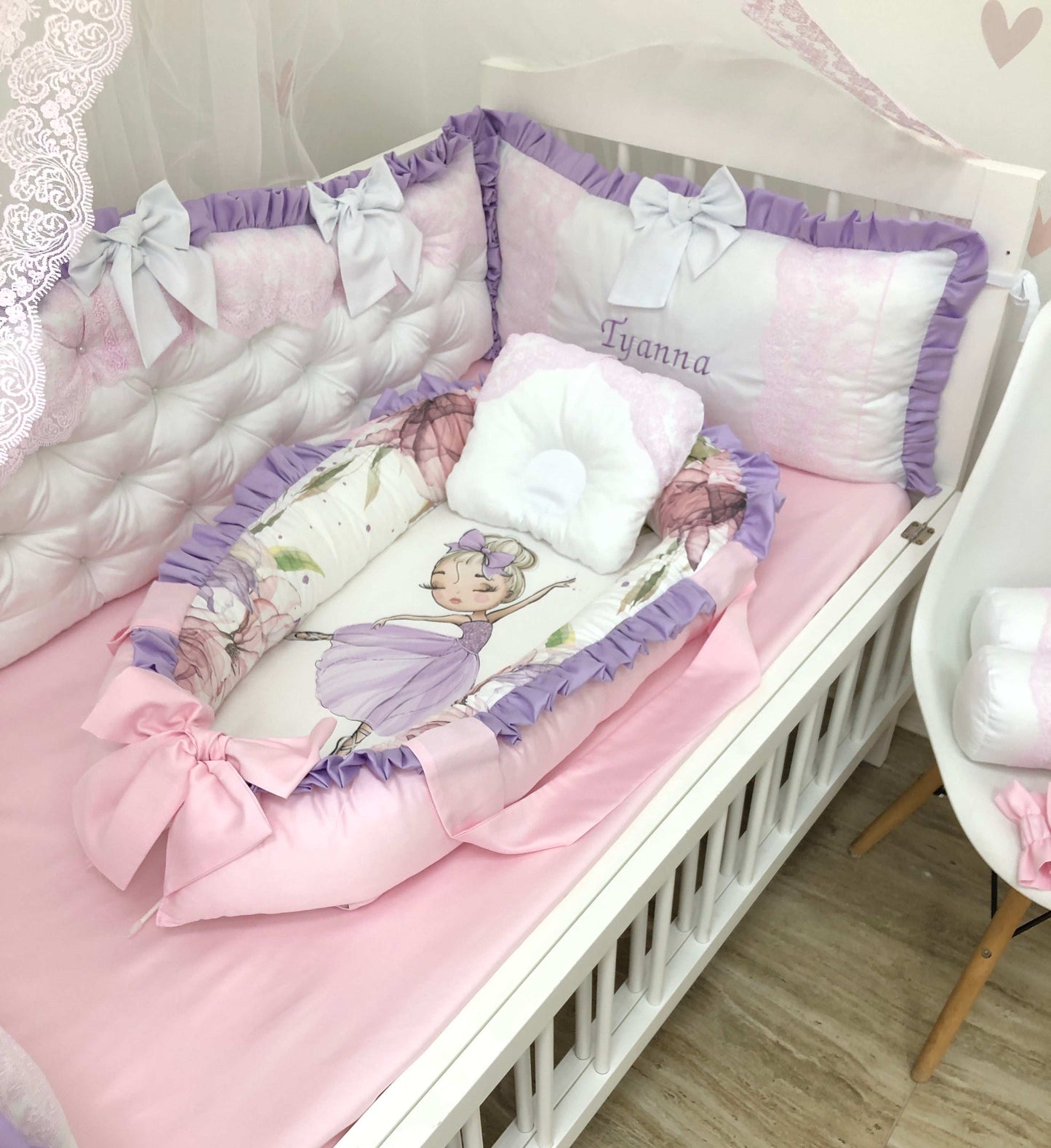Crib Bedding Sets “Purple Ballerina” - Baby Bedding Worlds