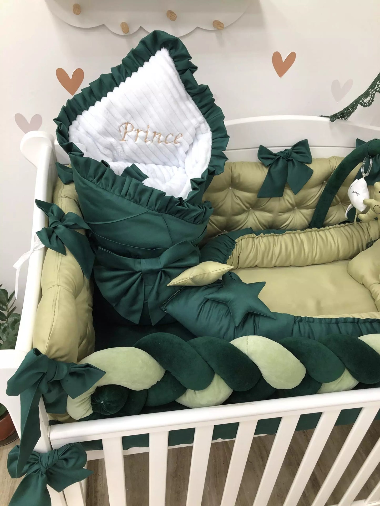 Royal luxury emerald bedding set for newborns - Baby Bedding Worlds