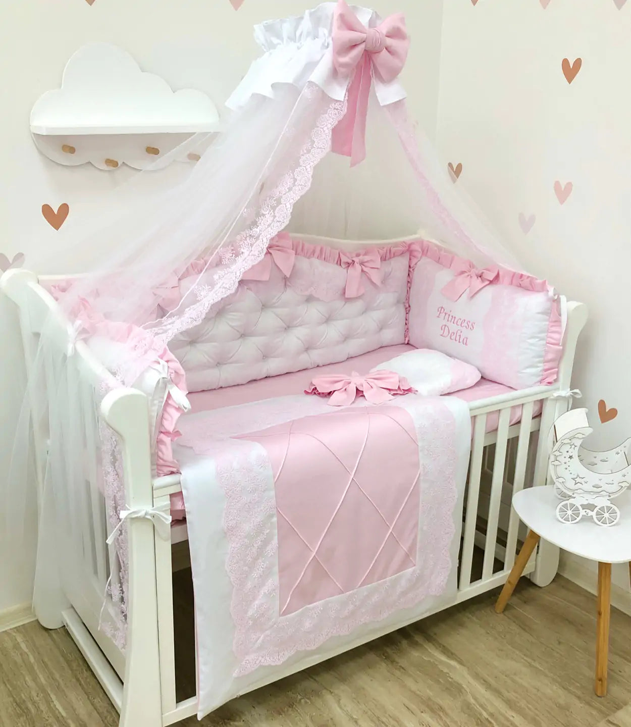 Bedding set “Pink Princess” - Baby Bedding Worlds