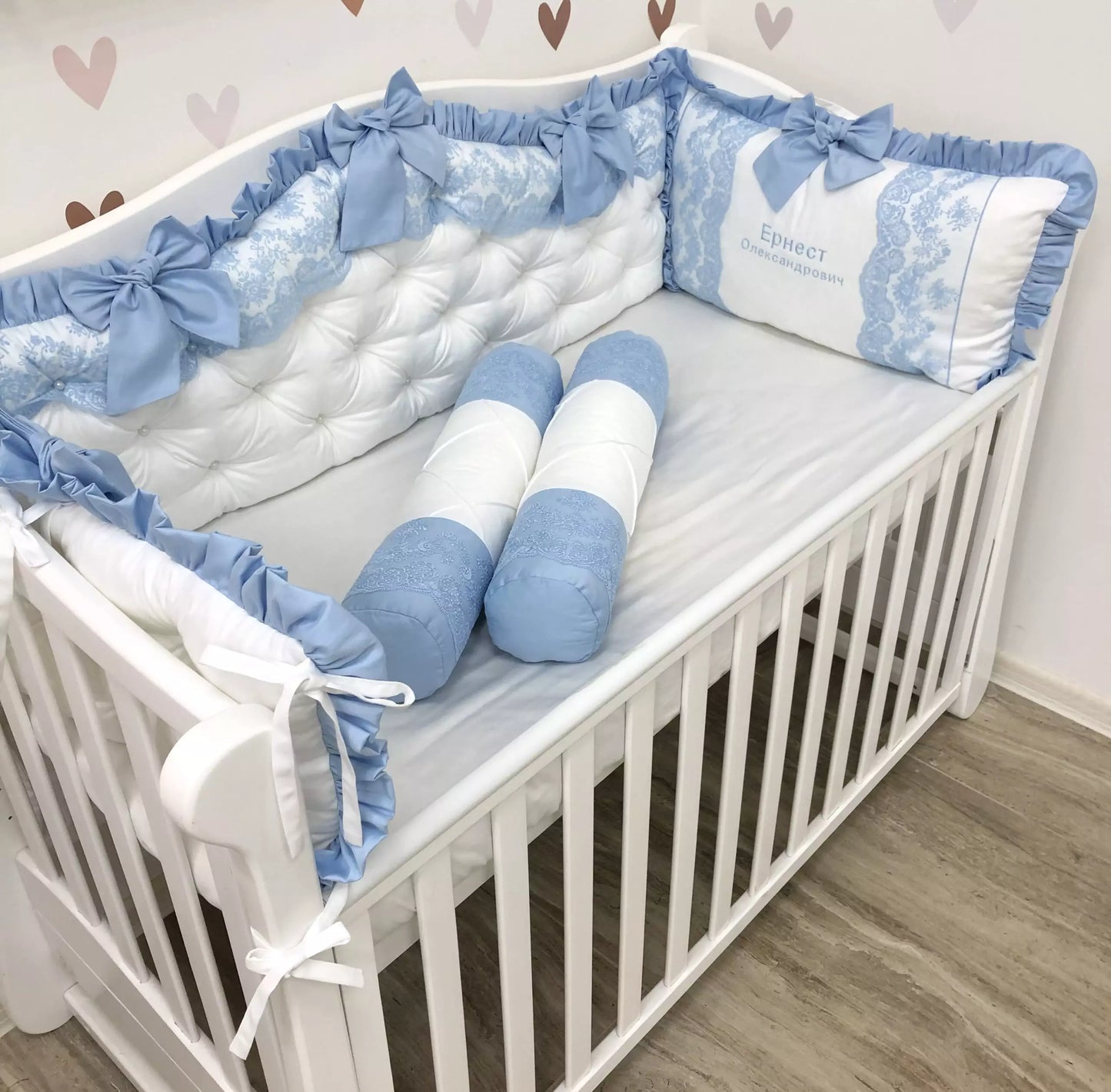 Luxury Personalized crib Bumper “Little Prince” - Baby Bedding Worlds