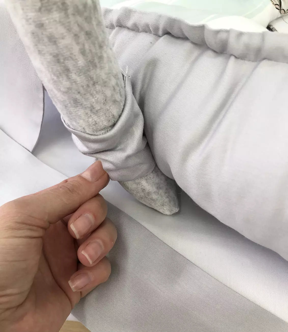 Baby Nest gray Elephant “Nest for babies with bow and toys” - Baby Bedding Worlds
