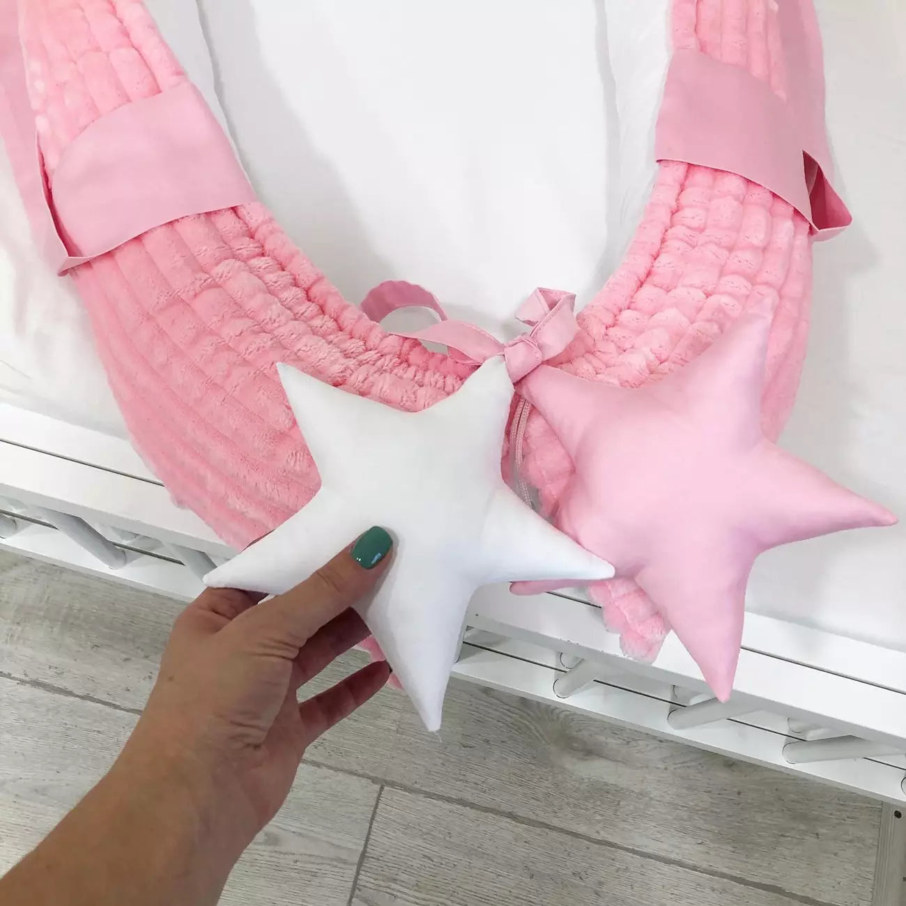 Baby nest “Pink and white” - Baby Bedding Worlds
