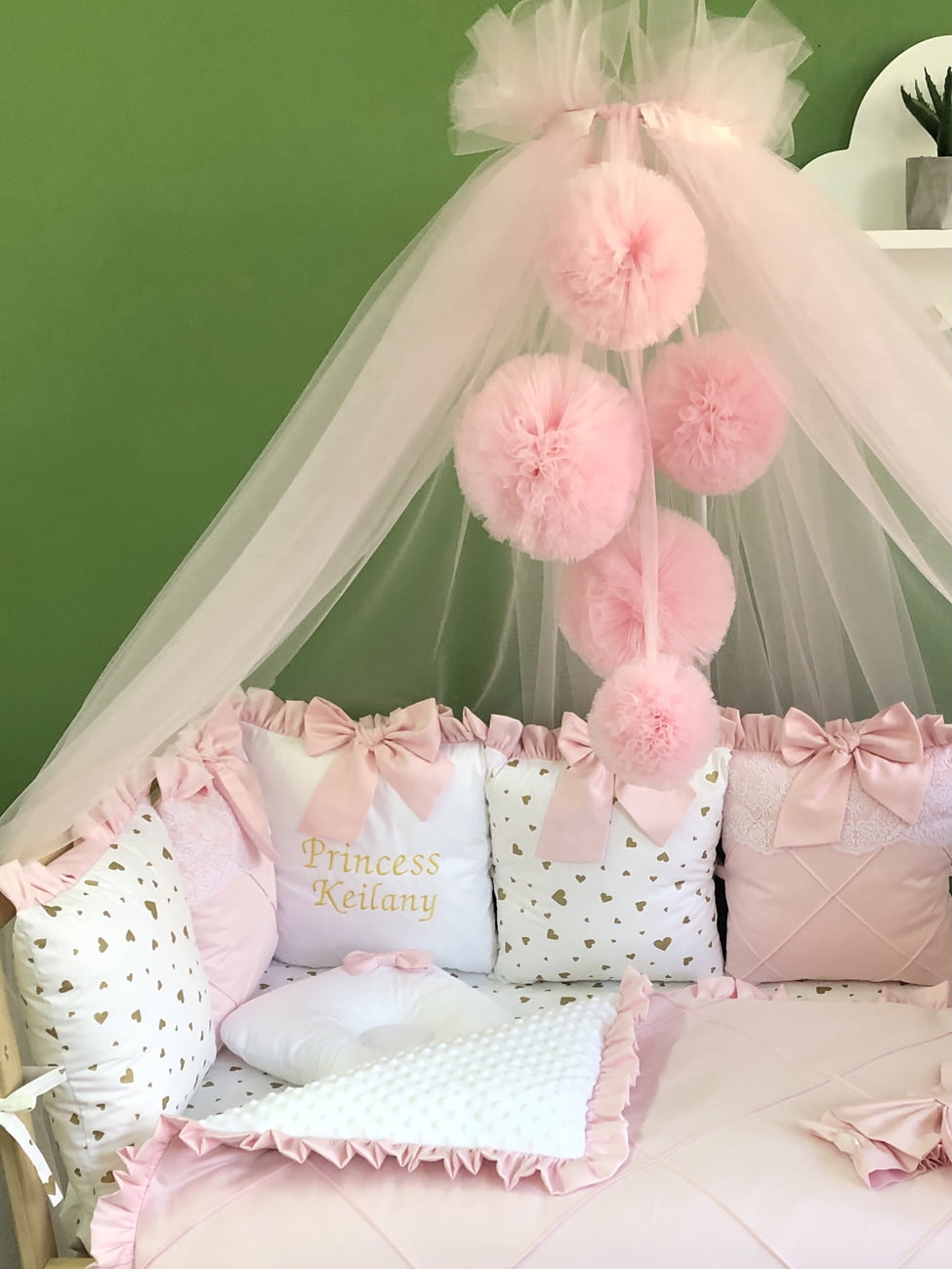 Crib set “Pink Little princess” - Baby Bedding Worlds