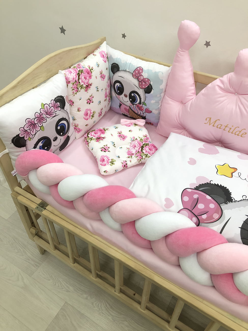 Crib set “Panda” - Baby Bedding Worlds