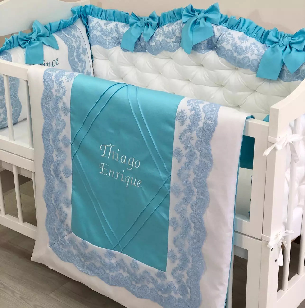 Crib set “Azure Royal Dream” - Baby Bedding Worlds