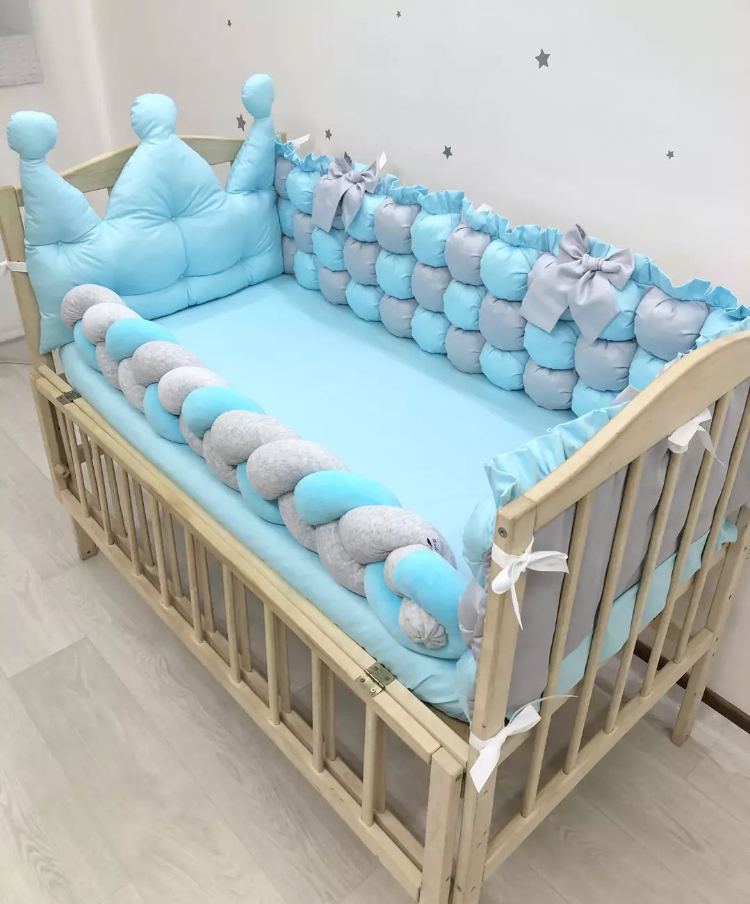Crib set “Neutral baby bedding” - Baby Bedding Worlds