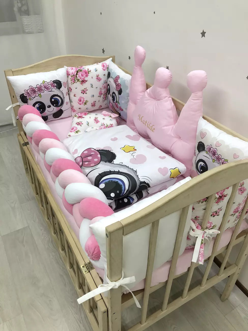 Crib set “Panda” - Baby Bedding Worlds