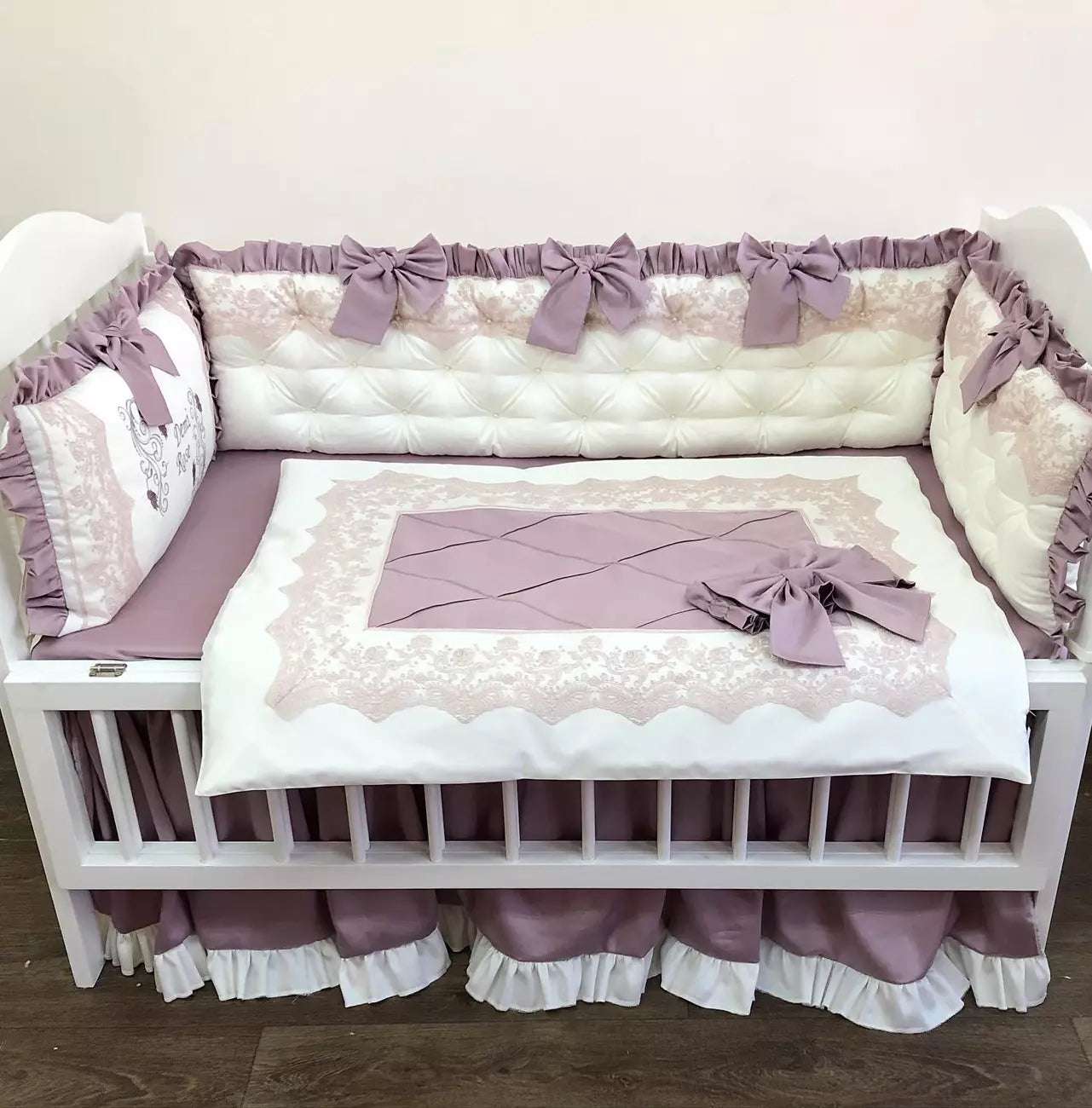 Personalized Crib Bedding sets “Lilac dream” - Baby Bedding Worlds