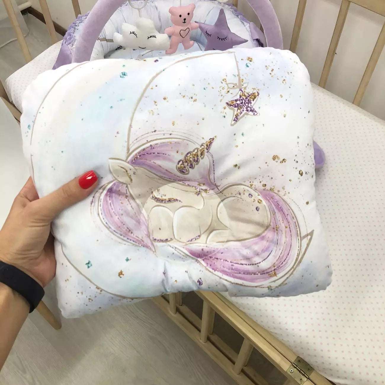 Baby Nest ” Infant Nest with arc and toys for a newborn” - Baby Bedding Worlds
