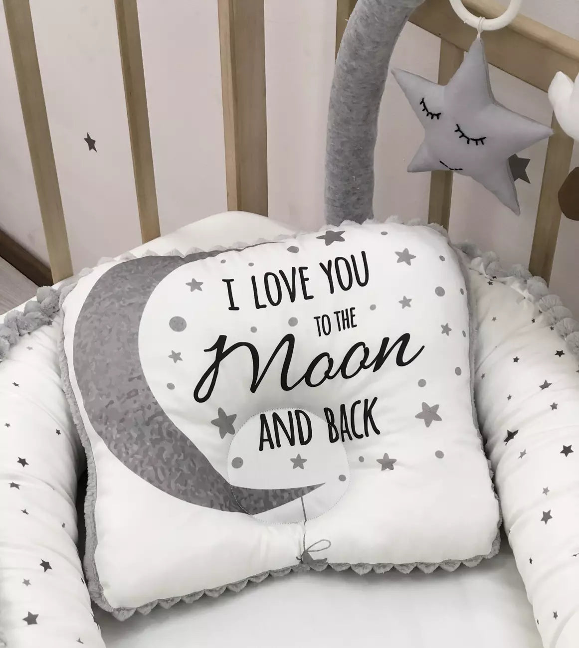 Baby nest “Grey moon” - Baby Bedding Worlds