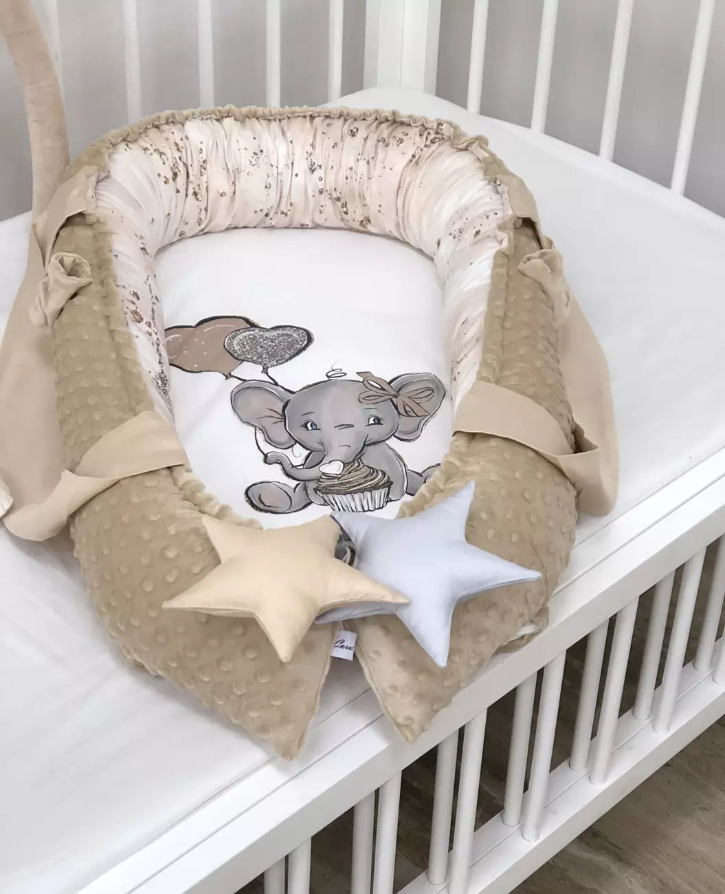 Beige color Minky nursery - Baby Bedding Worlds