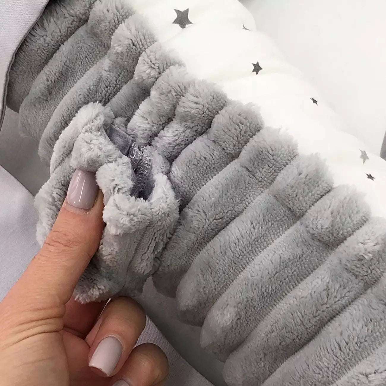 Gray baby nest lounger with the baby blanket - Baby Bedding Worlds