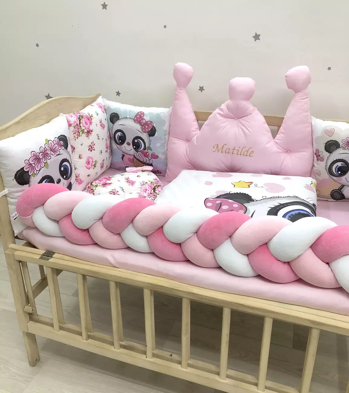 Crib set “Panda” - Baby Bedding Worlds