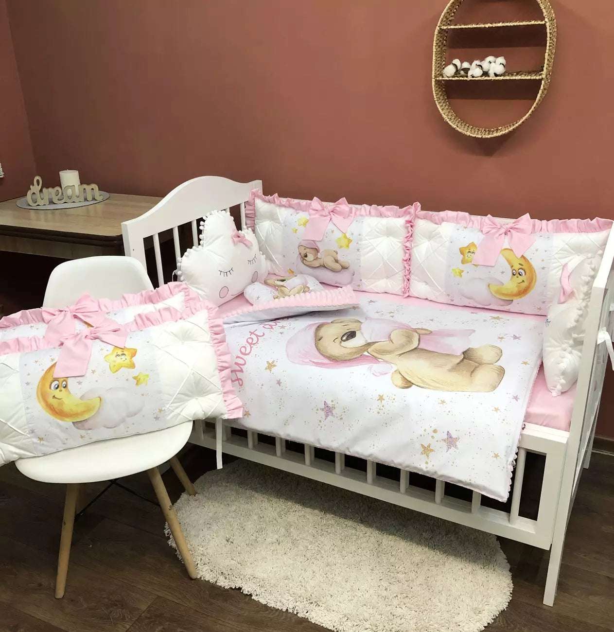 Crib set “Sweet Dreams” - Baby Bedding Worlds