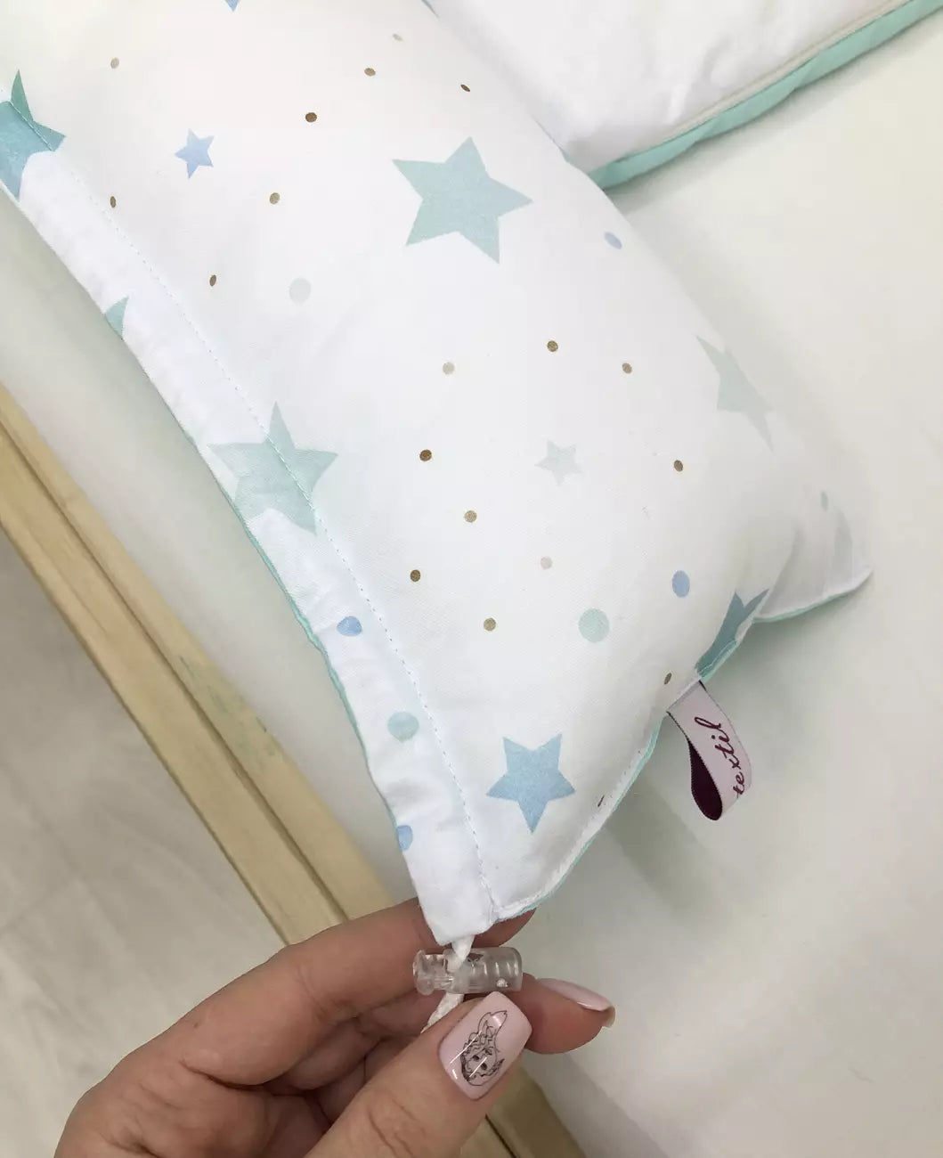 Baby Nest “Mint bunny” - Baby Bedding Worlds