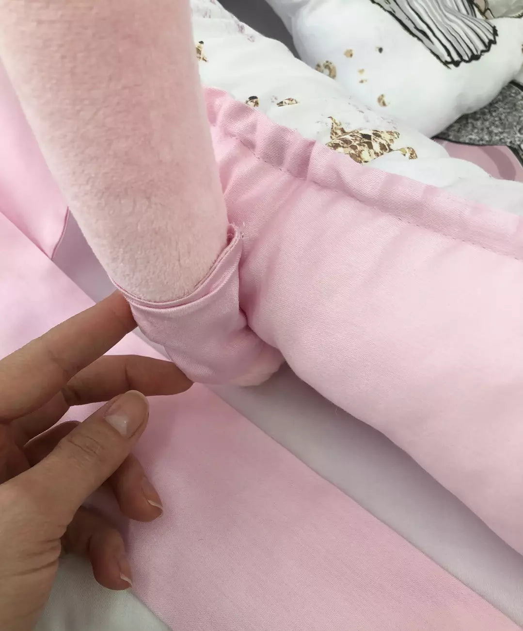 Baby Nest pink Elephant “Nest for babies with bow and toys” - Baby Bedding Worlds