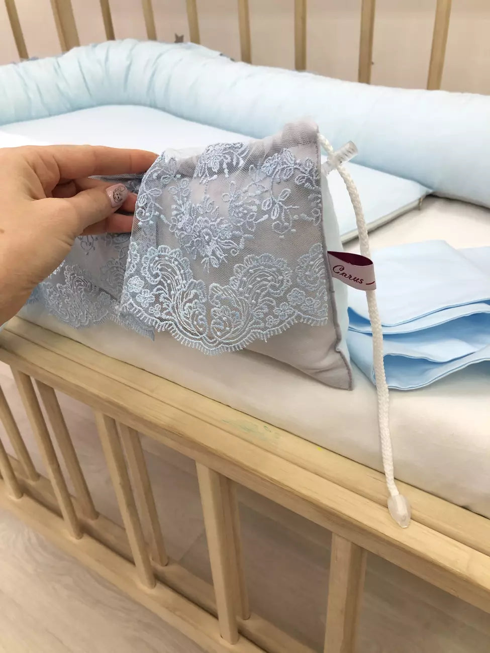 Baby Nest “Blue lace” - Baby Bedding Worlds