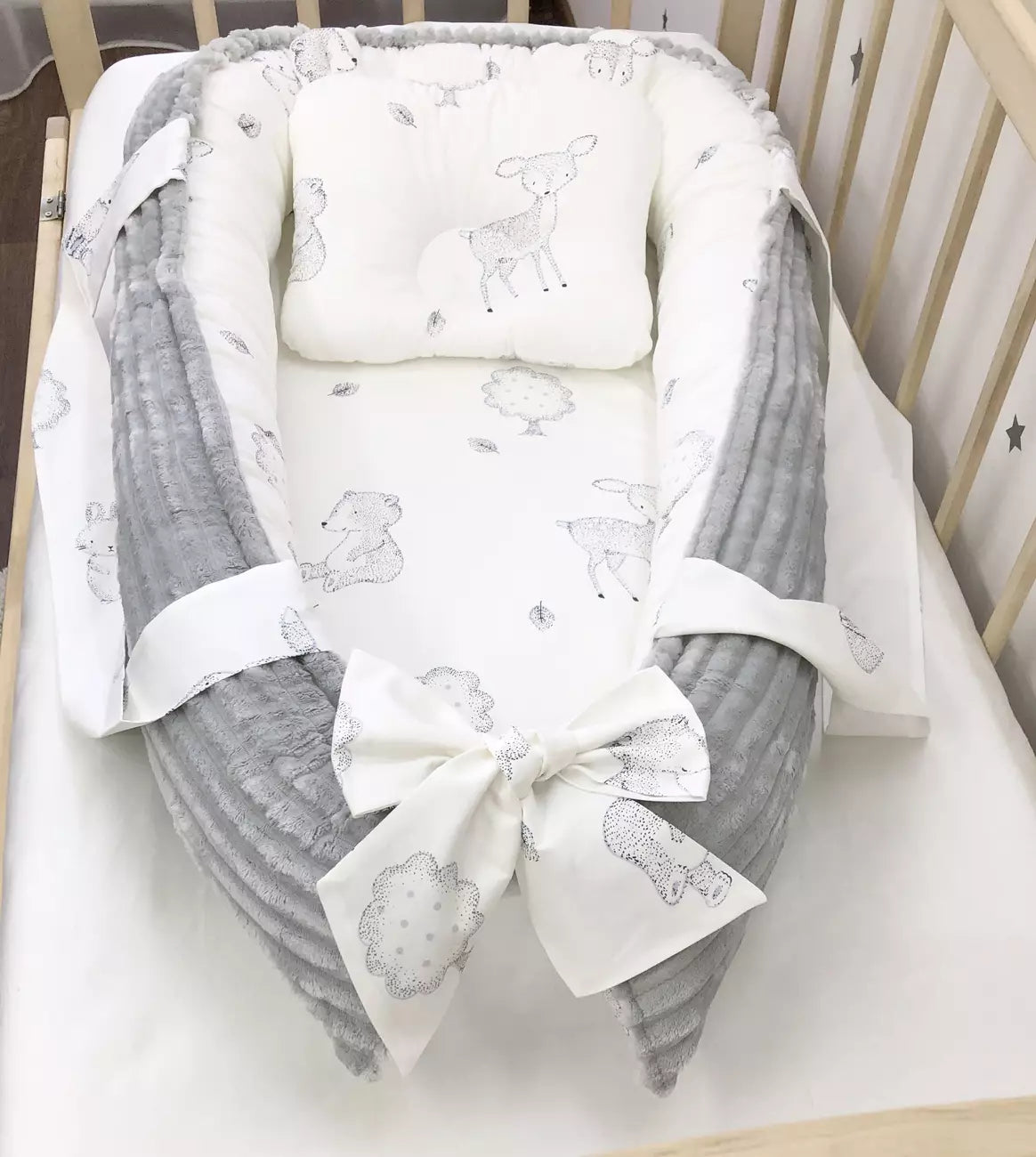 Baby nest “Grey” - Baby Bedding Worlds