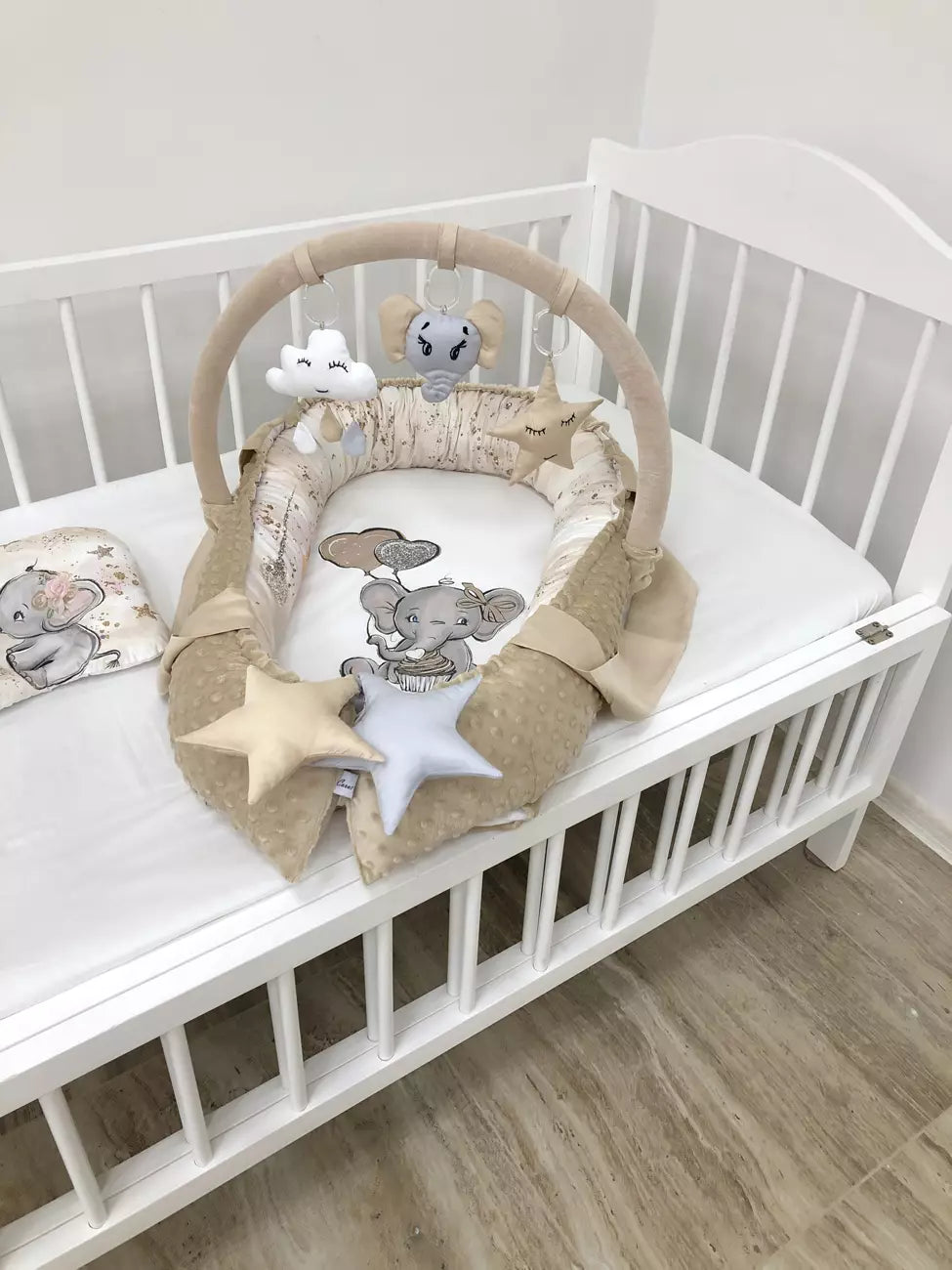 Beige color Minky nursery - Baby Bedding Worlds