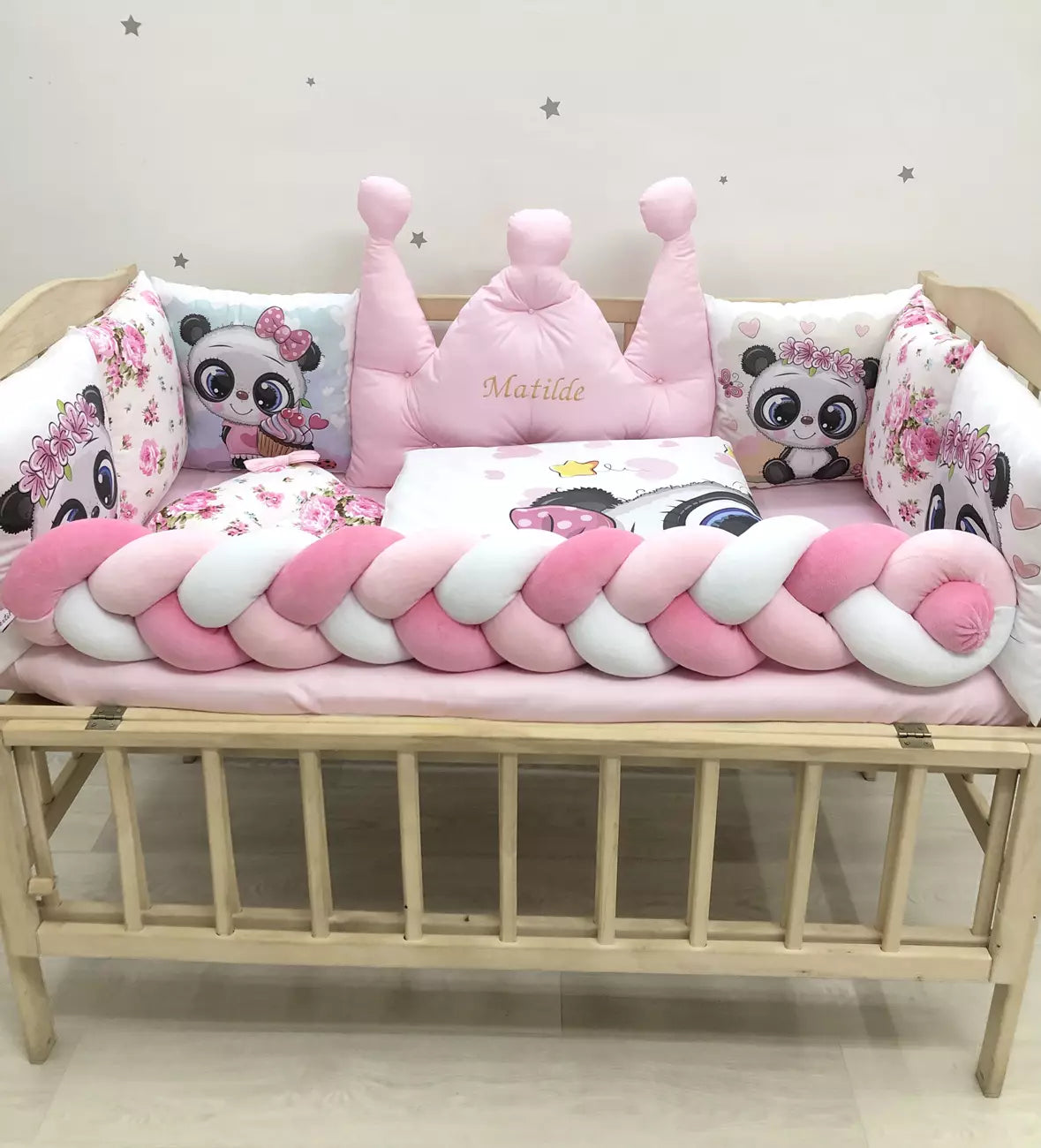 Crib set “Panda” - Baby Bedding Worlds
