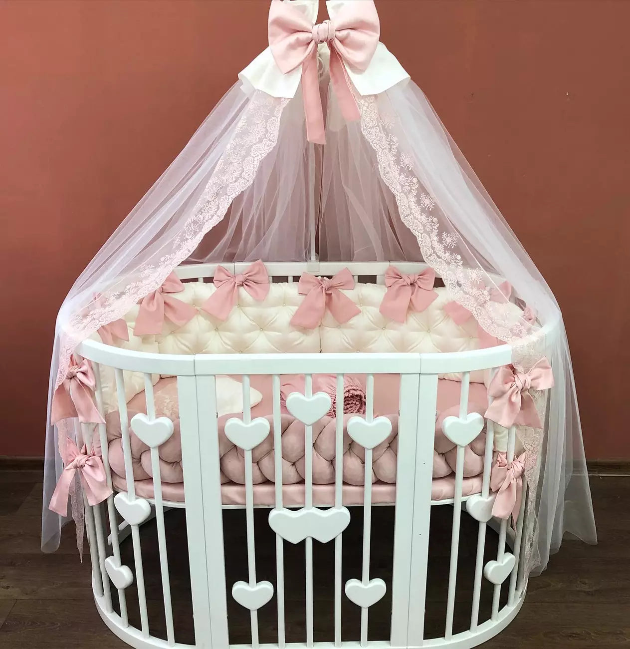 Crib set “Dusty Rose Sweet Dreas” - Baby Bedding Worlds