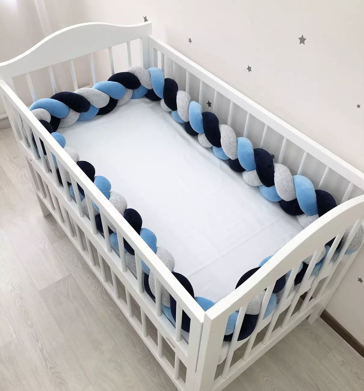 Braided bumper cot. 3-strand knot bumper for the cradle - Baby Bedding Worlds