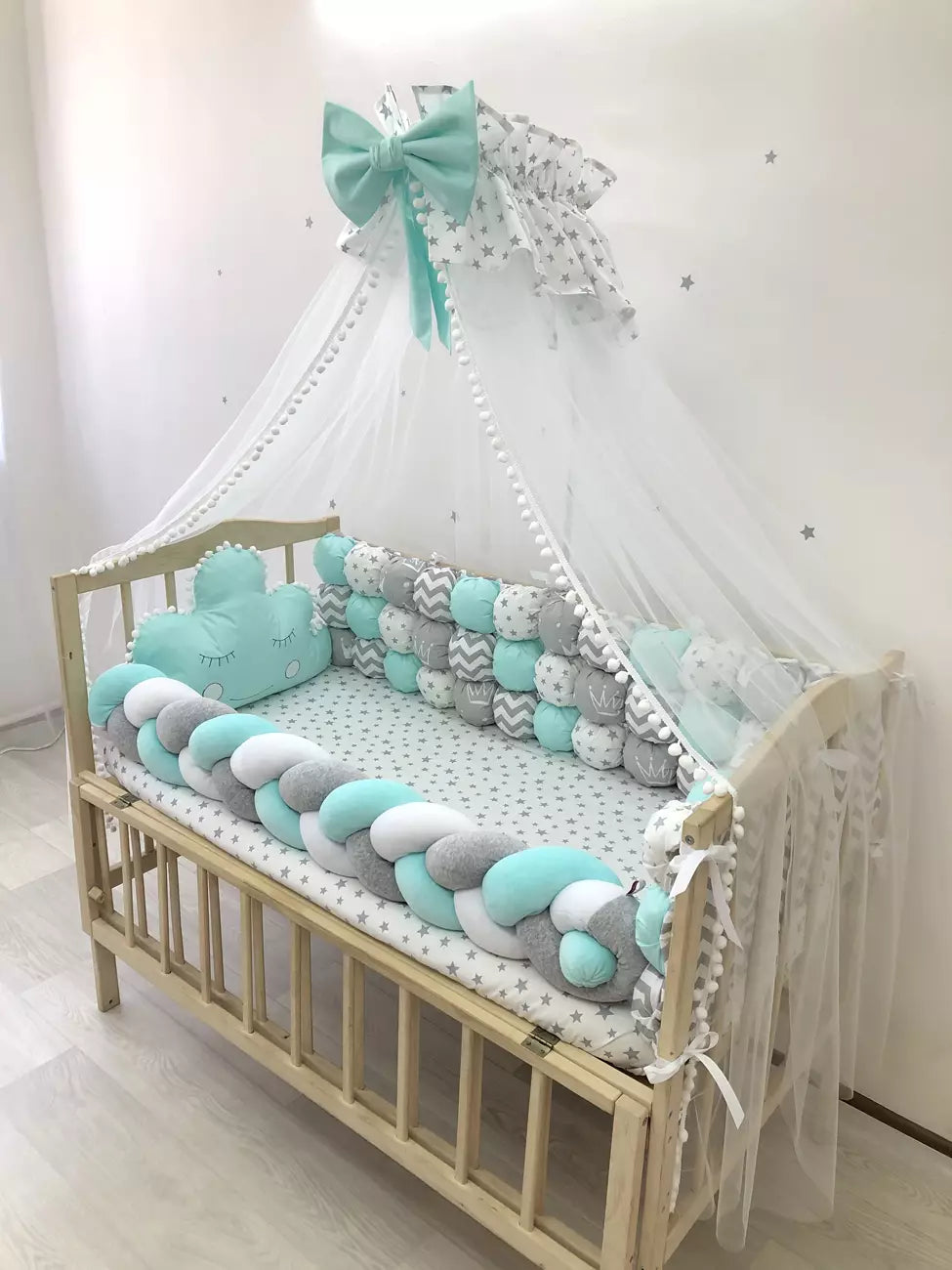 Crib set “Mint” - Baby Bedding Worlds